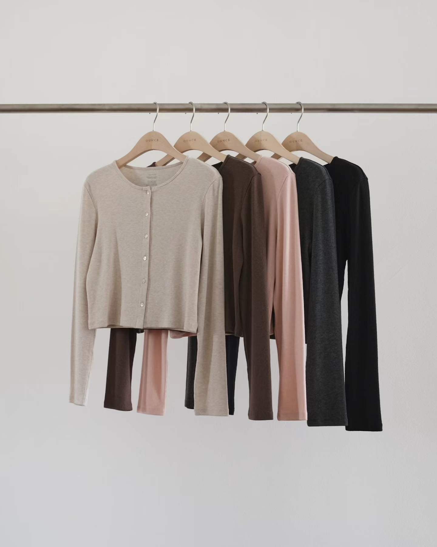 Ounce nua rib sleeveless&cardigan-5col