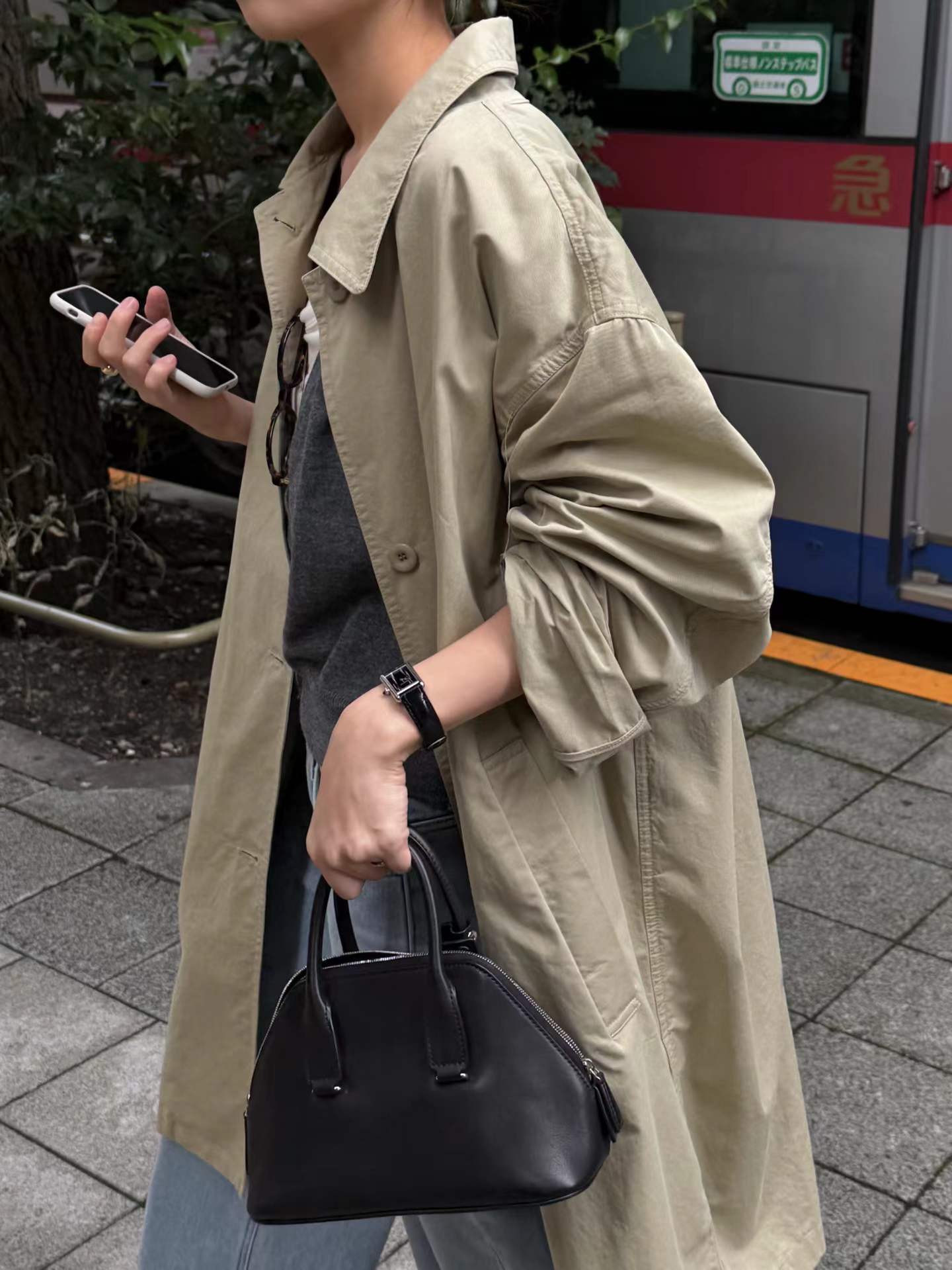 Ounce vintage-wash trench coat-2col