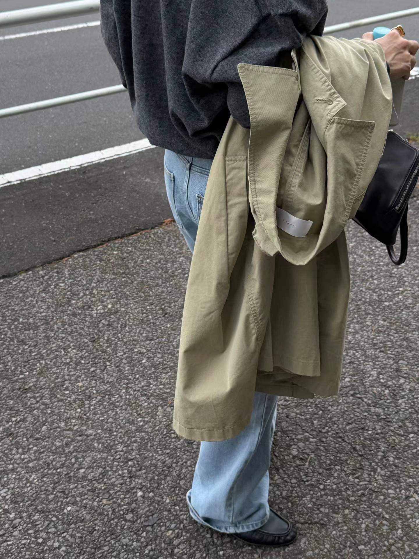 Ounce vintage-wash trench coat-2col