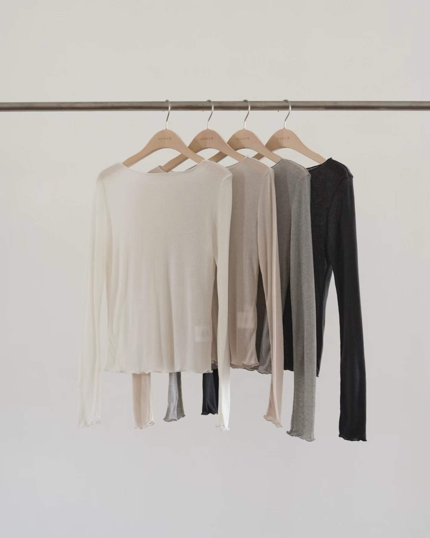 Ounce may rib long-sleeve T-4col