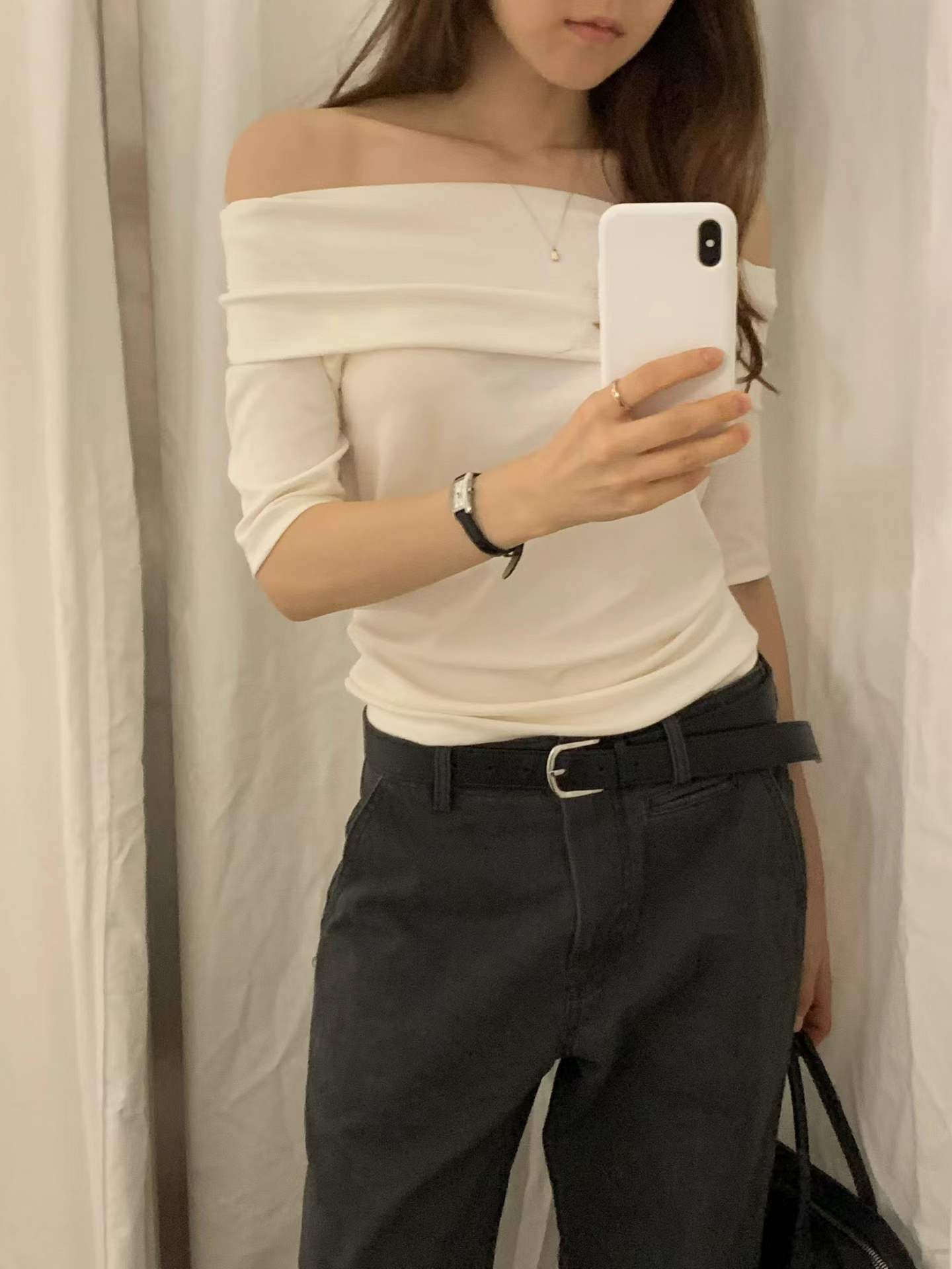 Ounce le off-shoulder T-3col