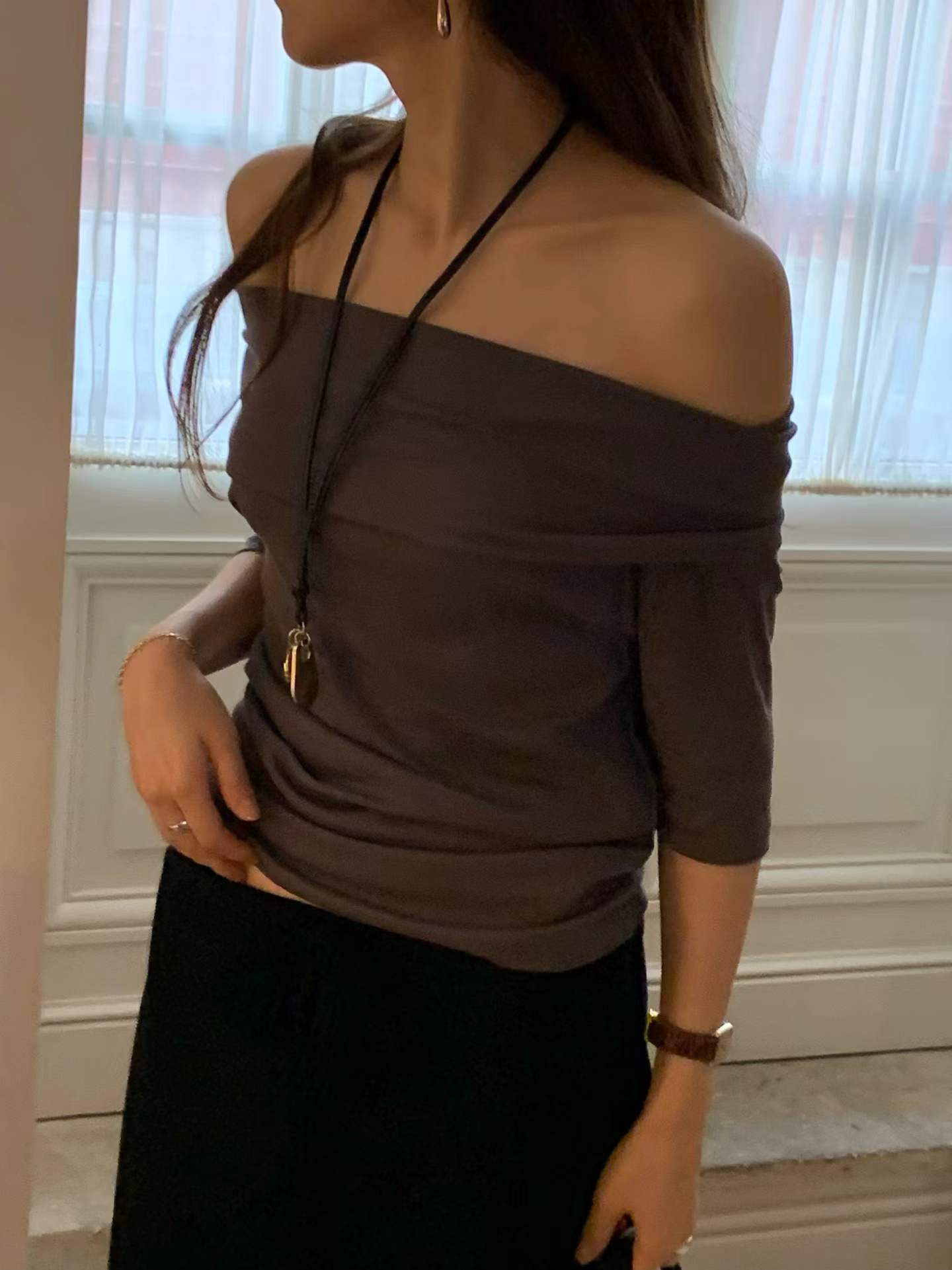 Ounce le off-shoulder T-3col