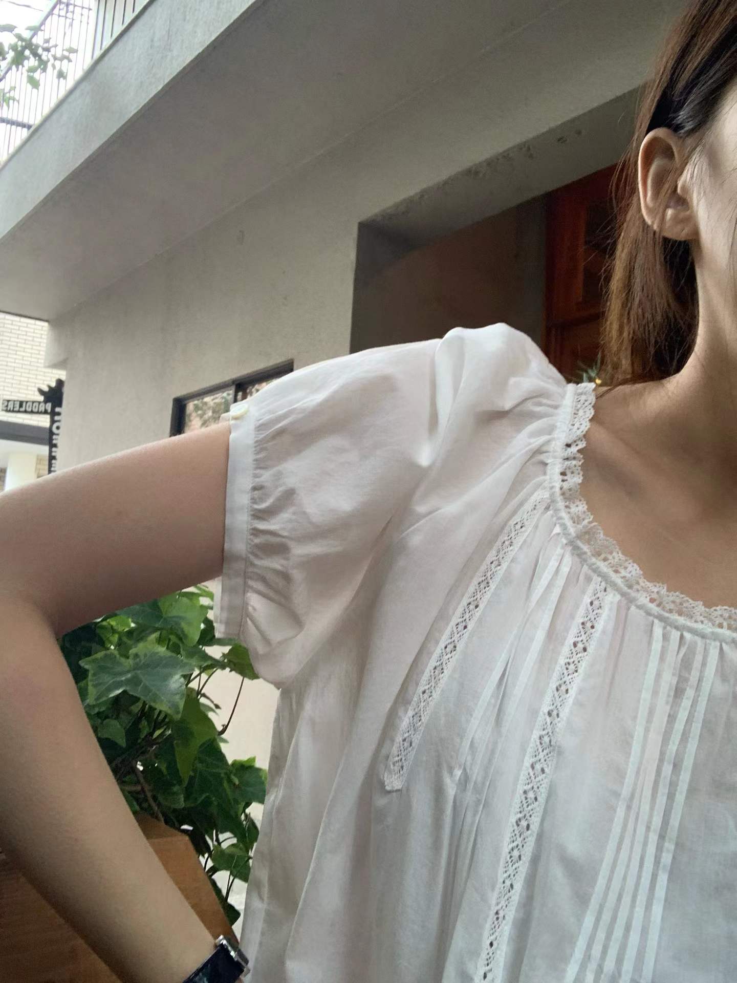 Ounce roen half blouse-2col