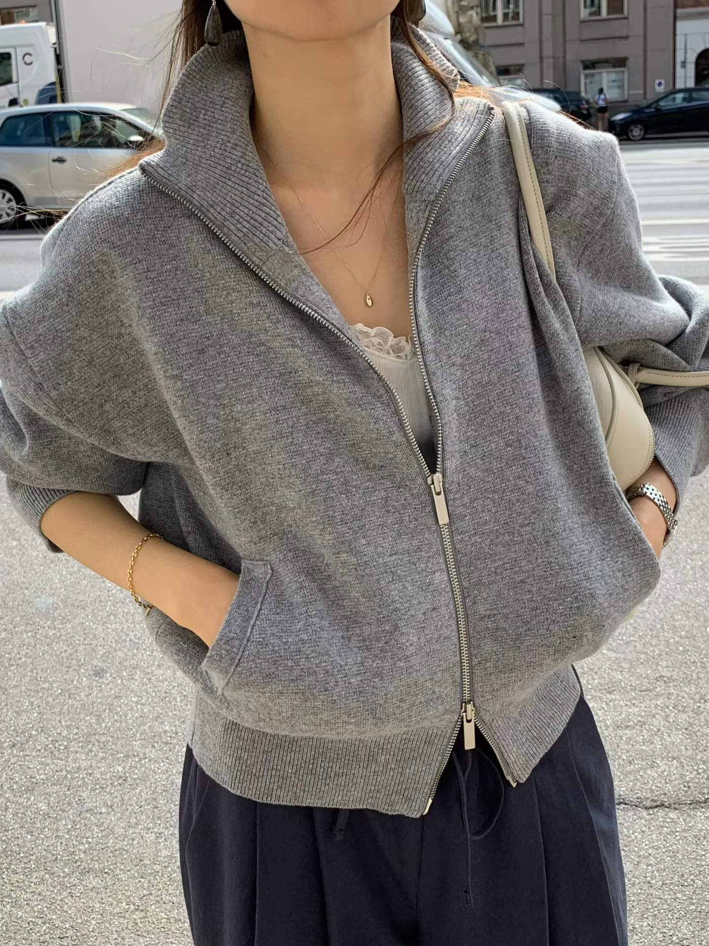 Ounce high-neck zip-up cd-2col