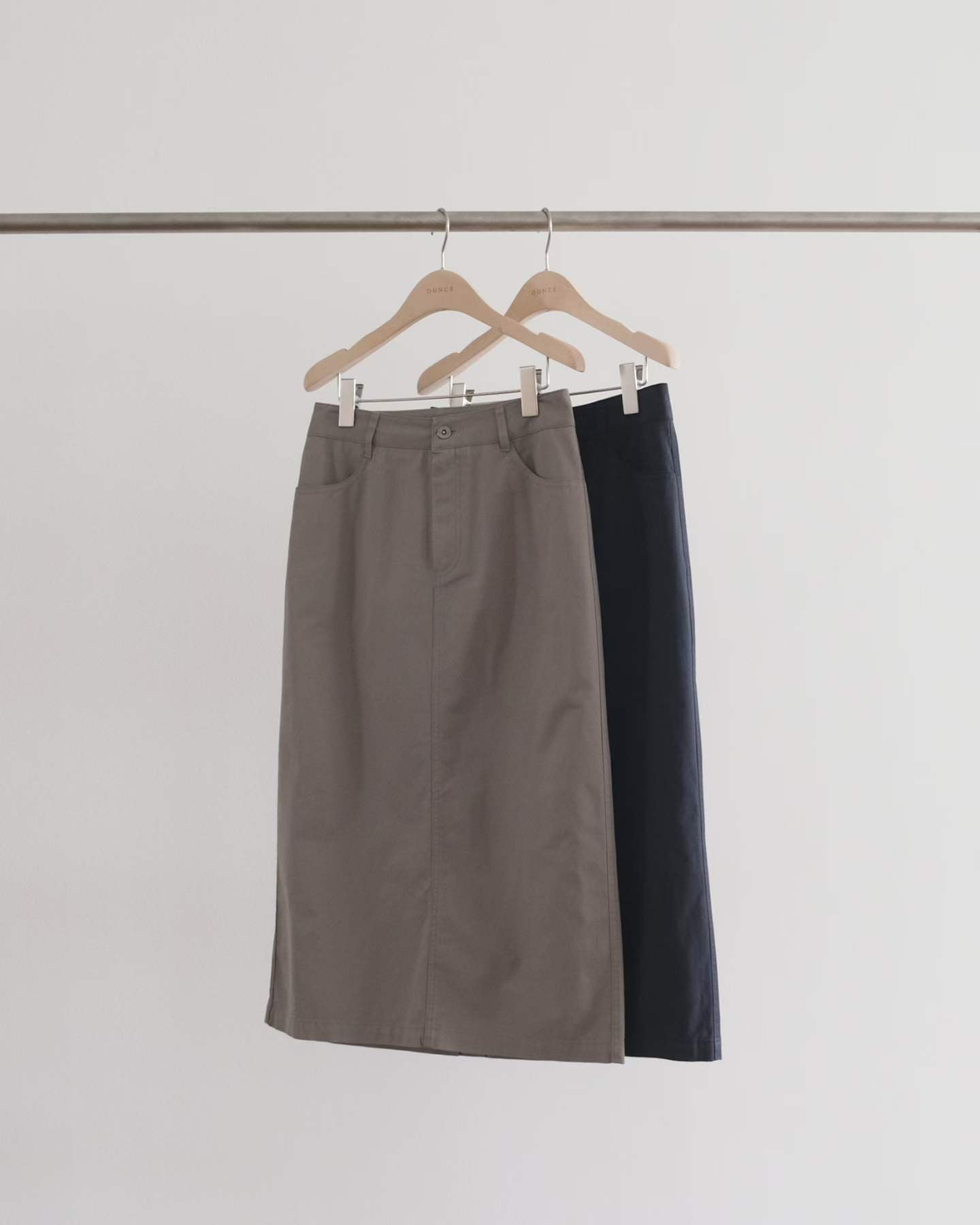 Ounce washing midi skirt-2col
