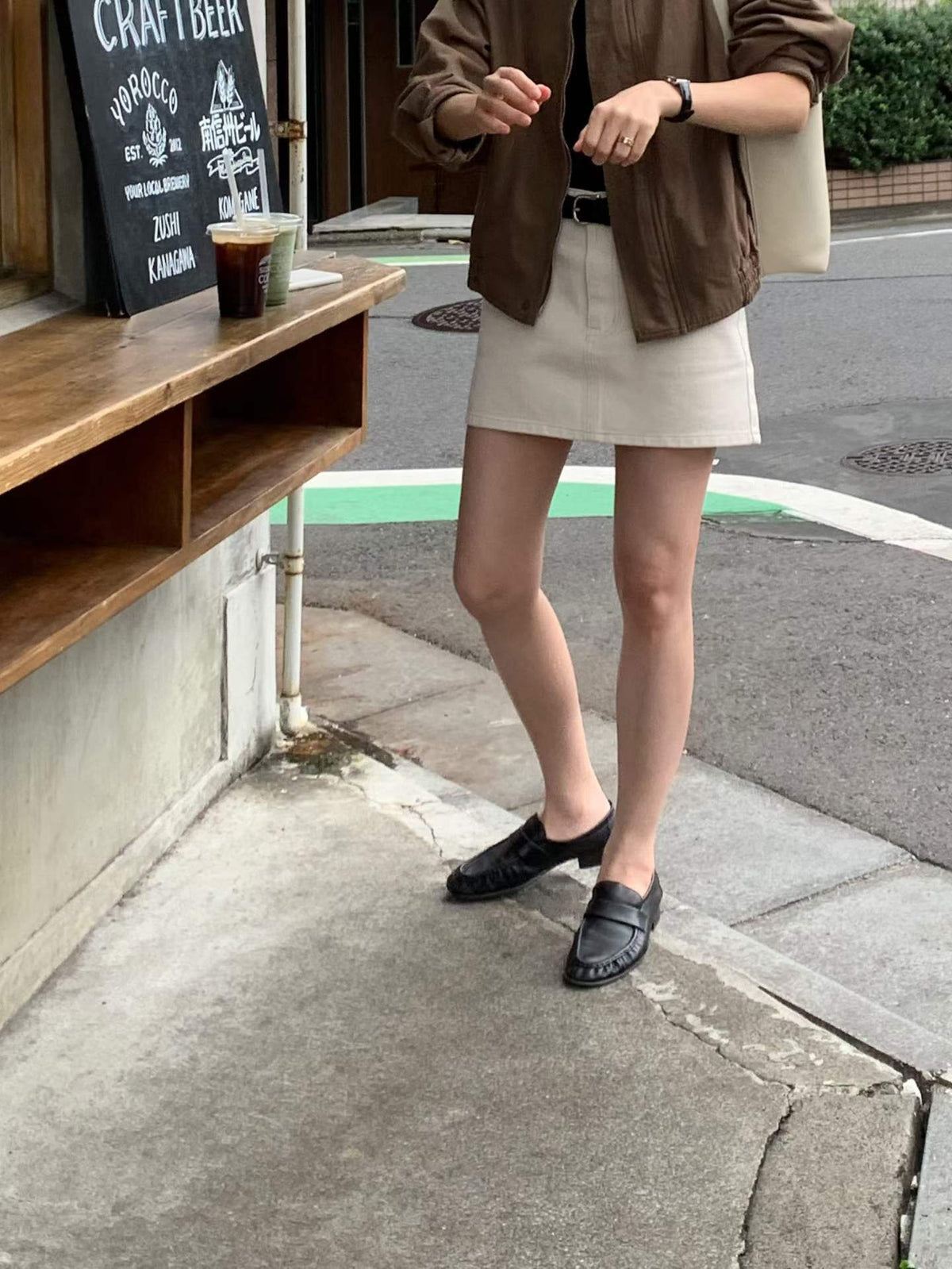 Ounce cream mini skirt