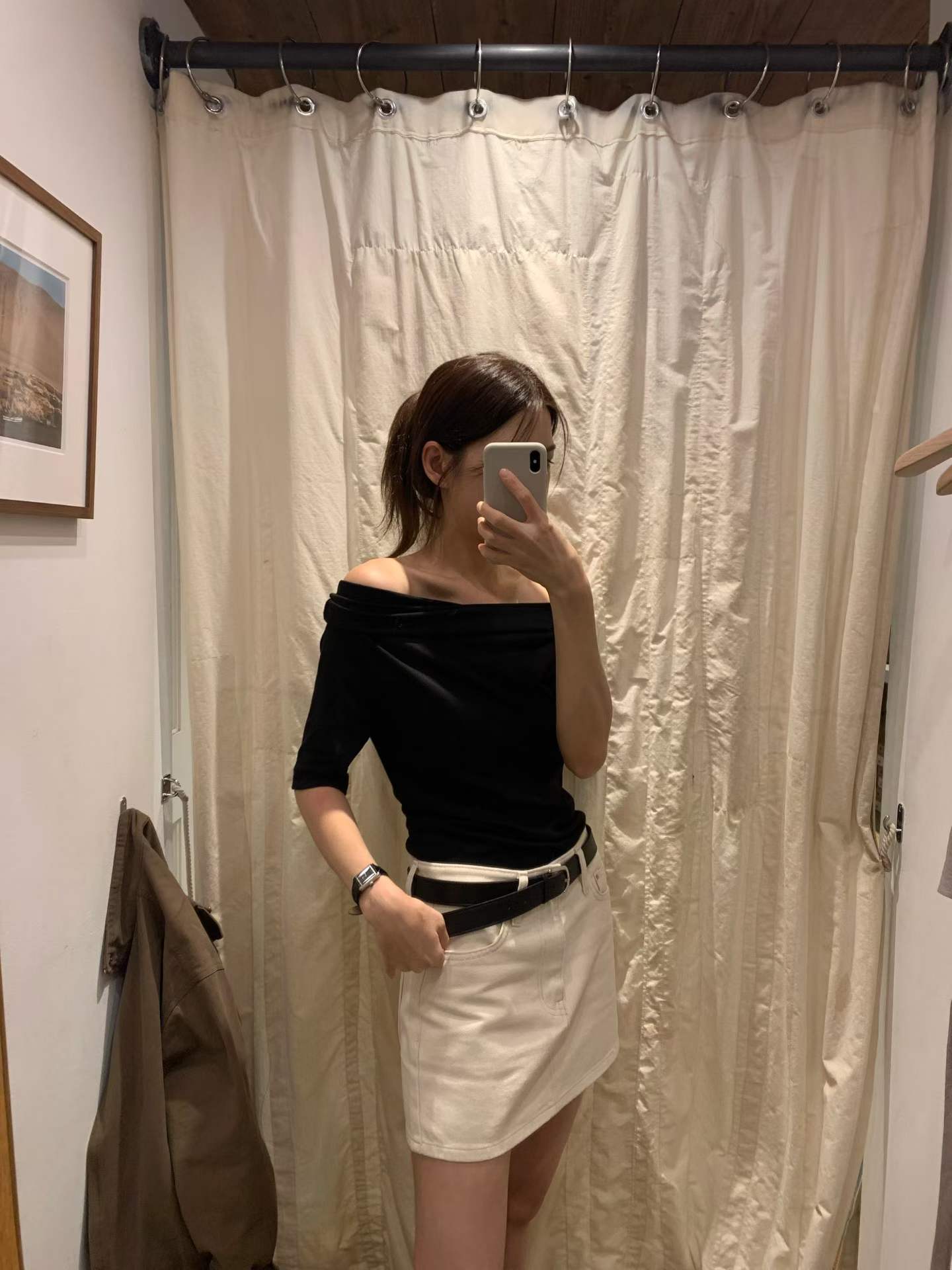 Ounce cream mini skirt