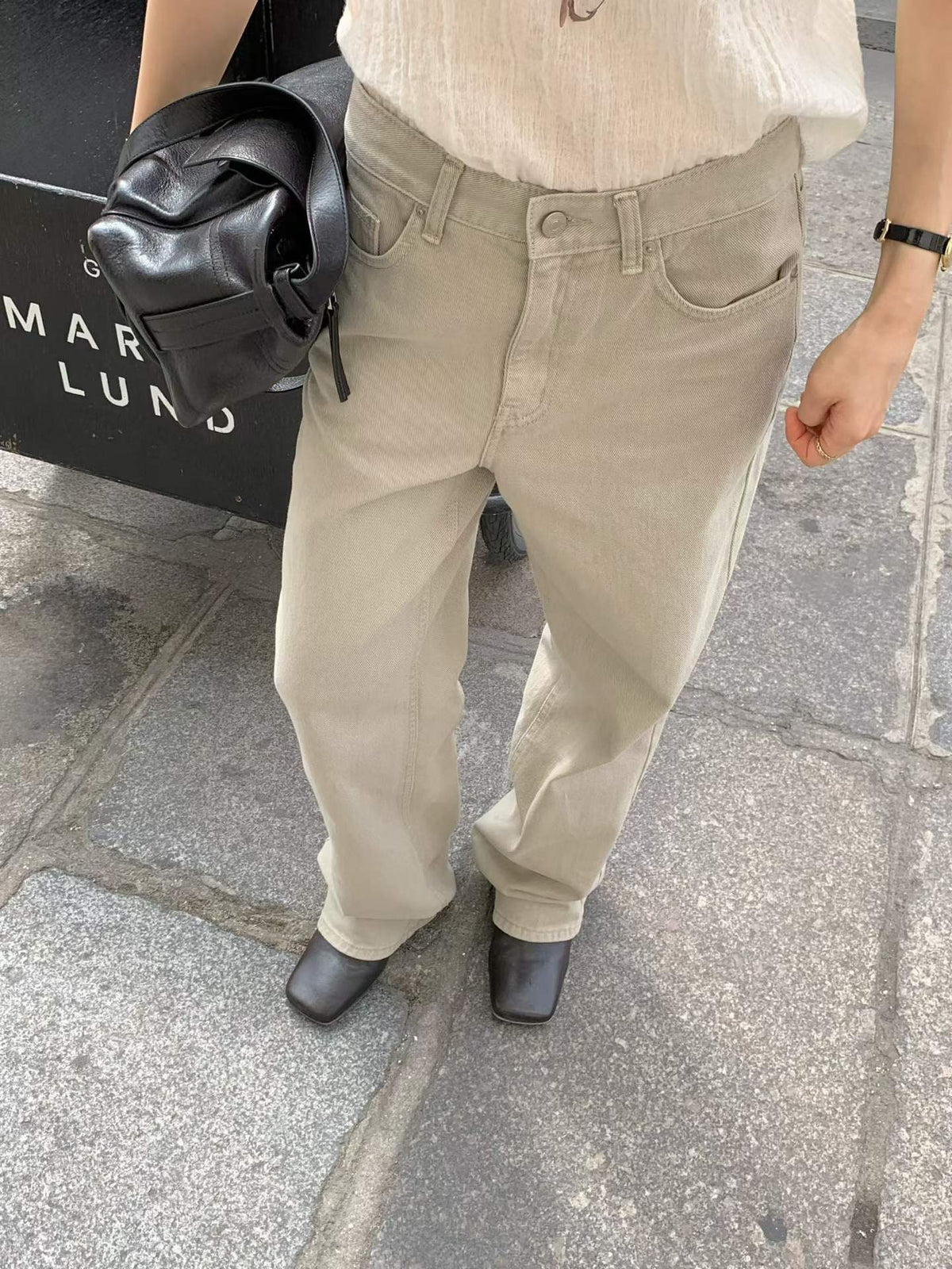 Ounce beige dying cotton pants