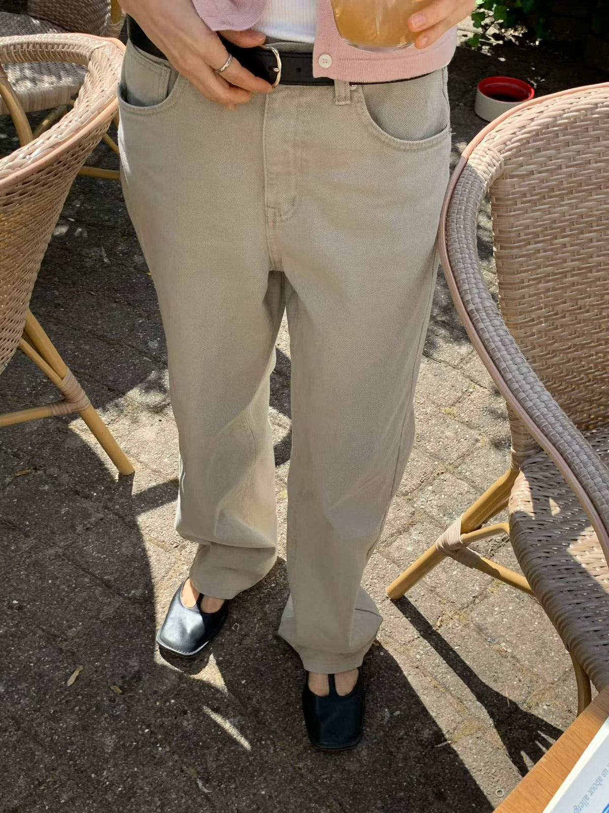 Ounce beige dying cotton pants