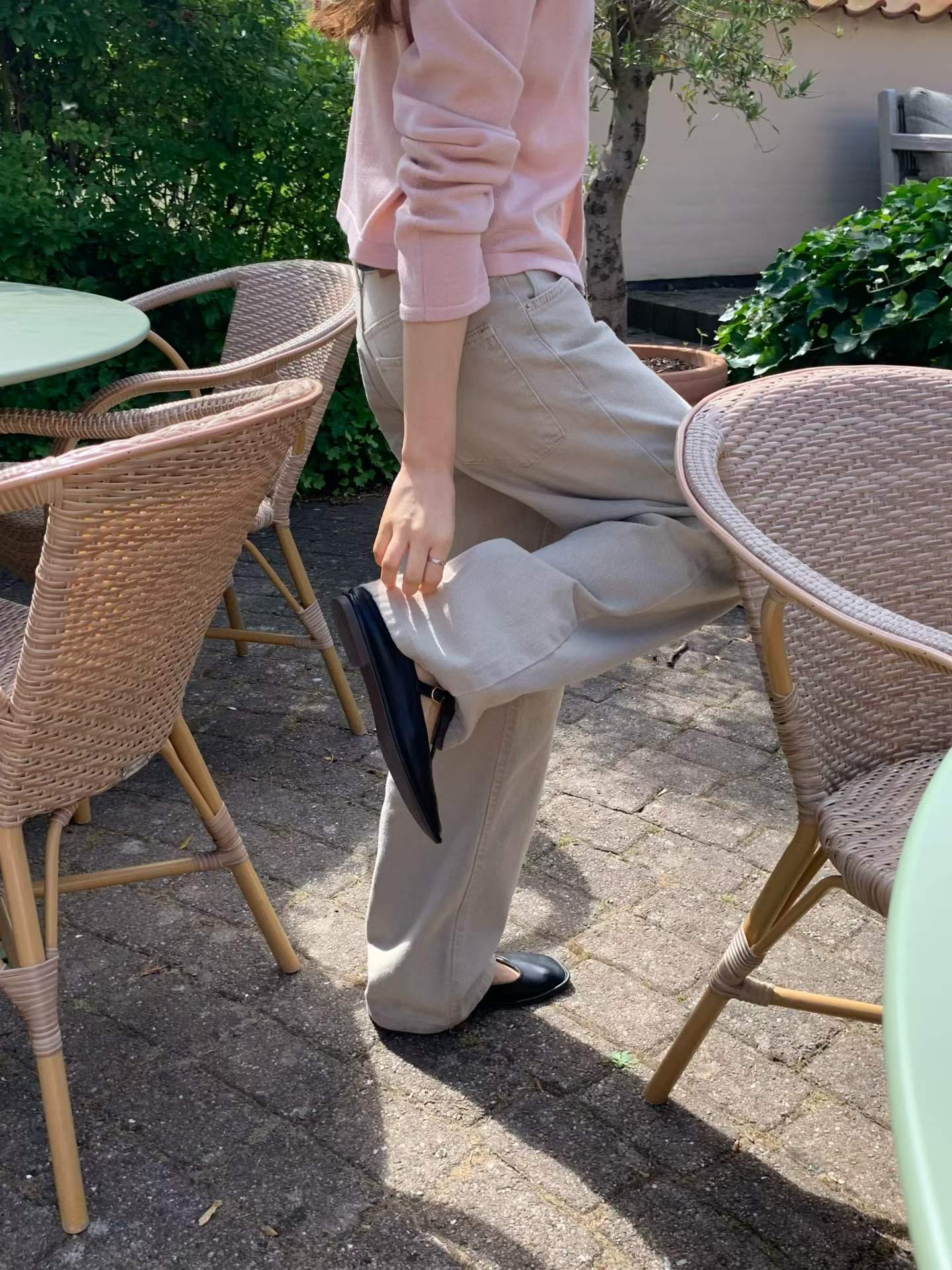 Ounce beige dying cotton pants