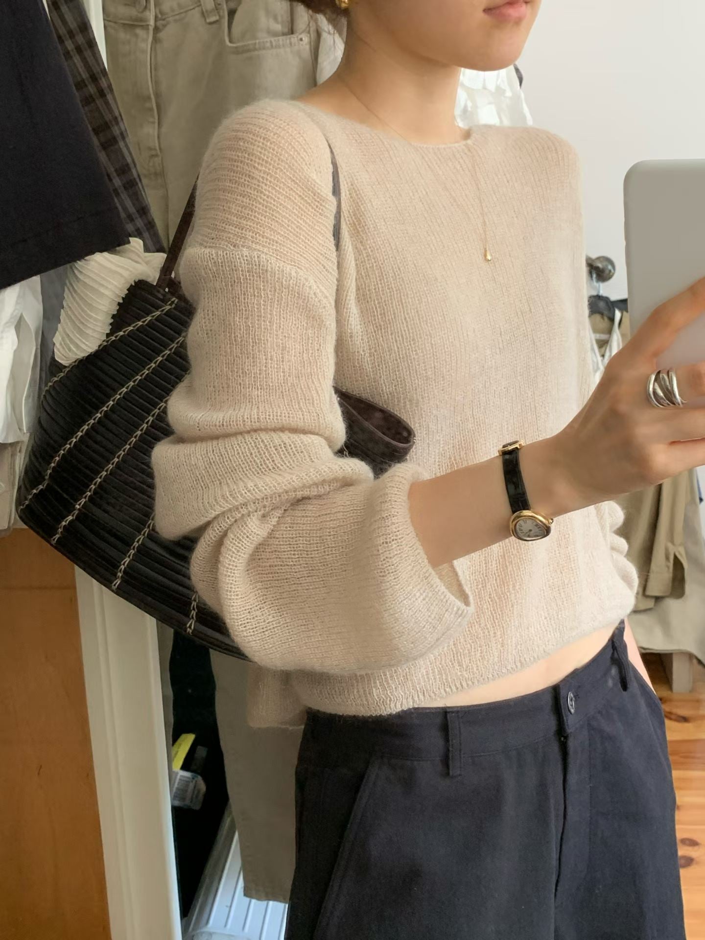 Ounce low mohair hachi knit-3col
