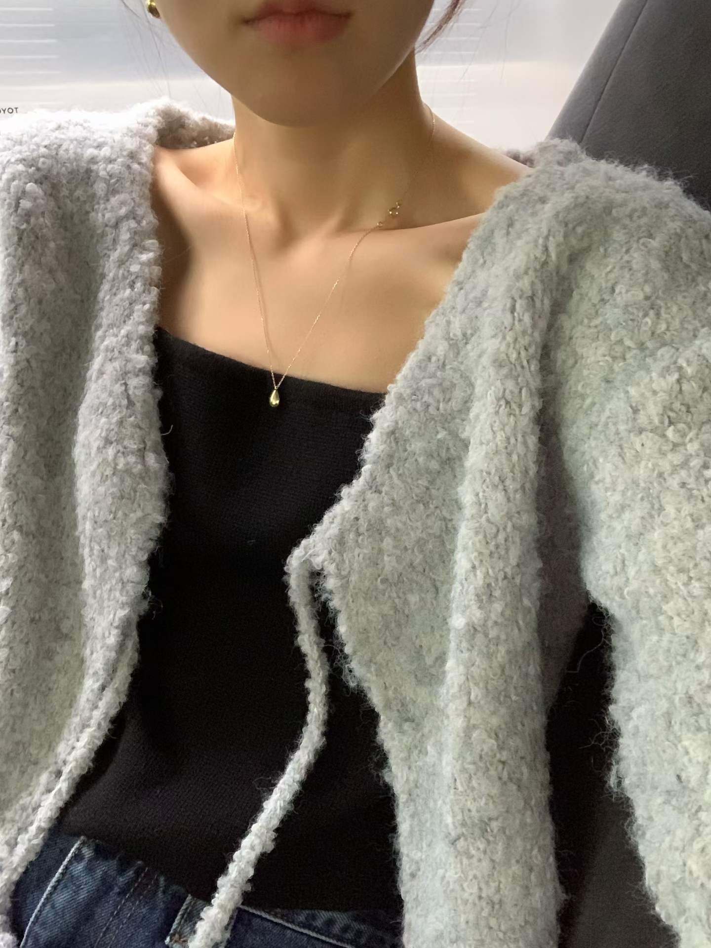 Ounce poodle crop cardigan-2col