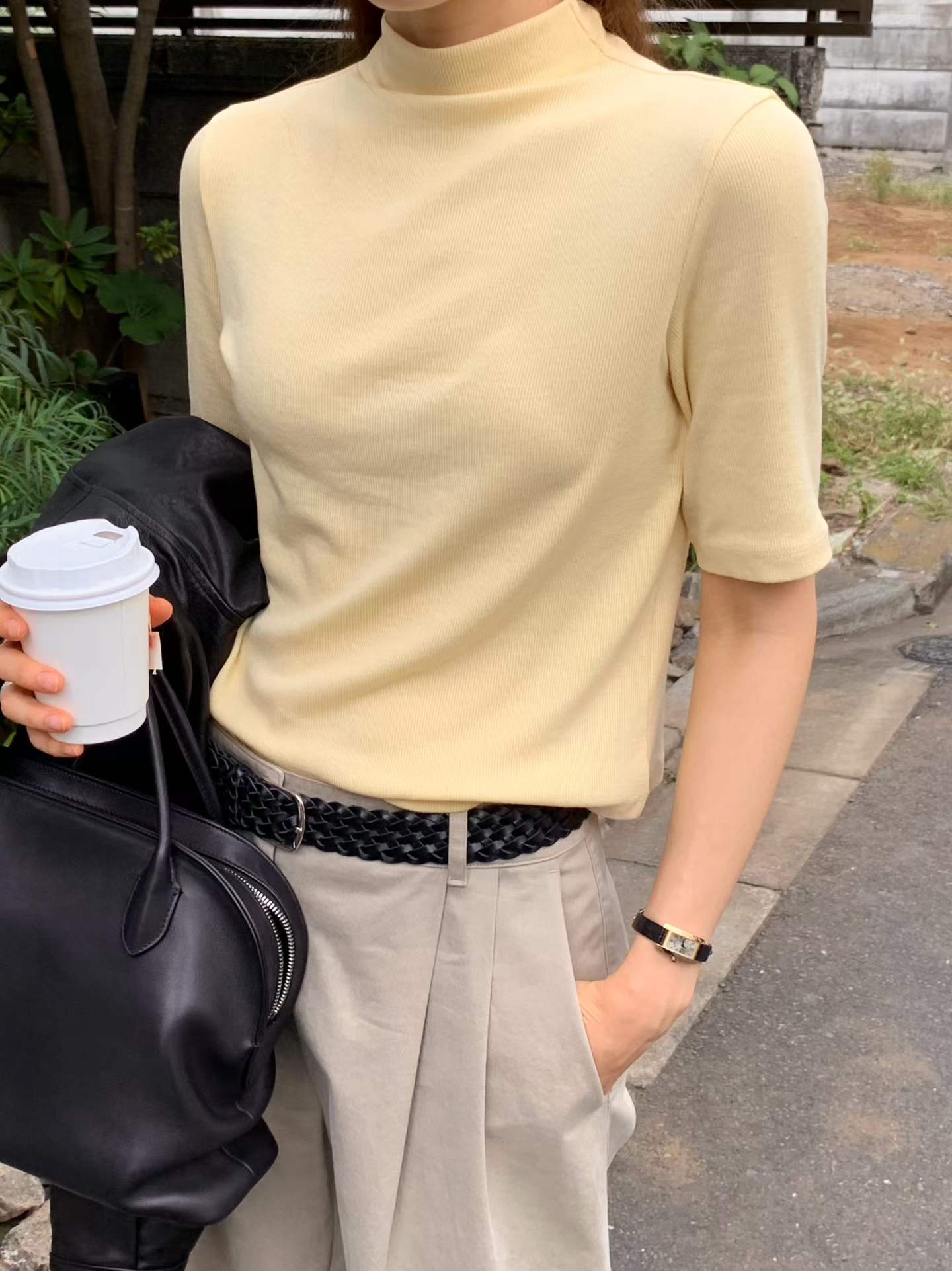 Ounce wear half neck T-4col