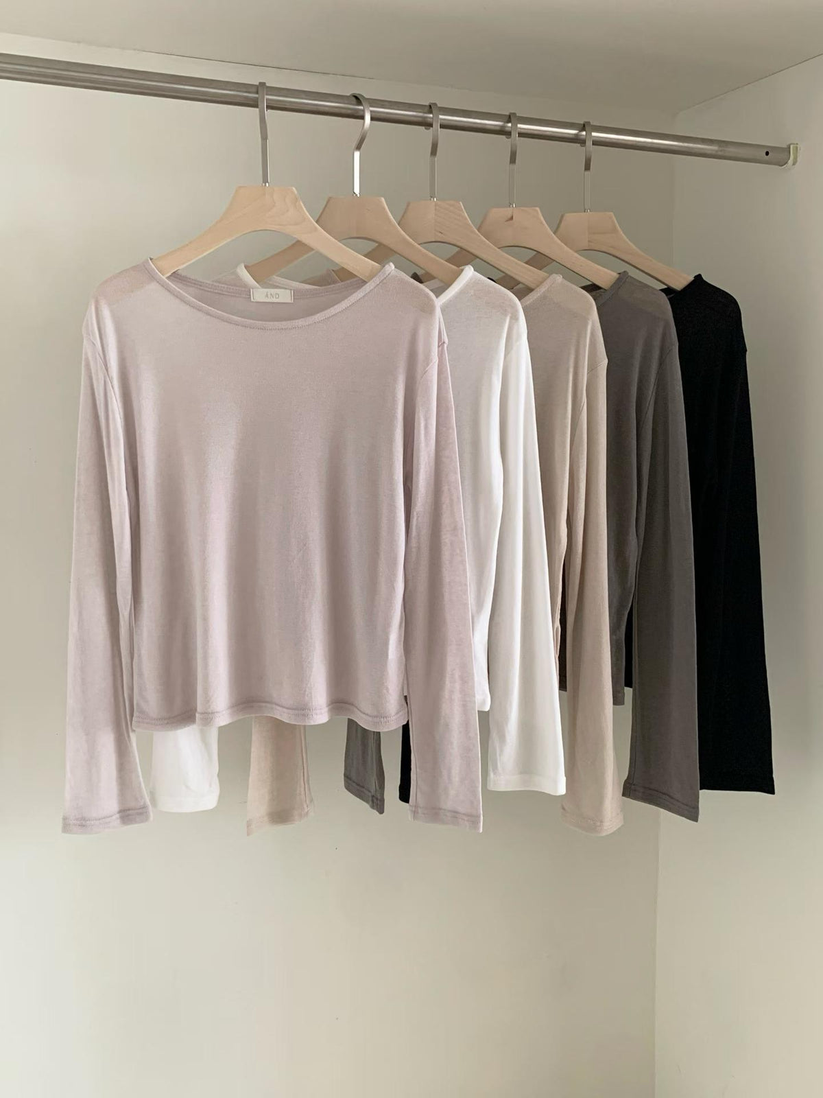hane seethrough long-sleeve t-5col