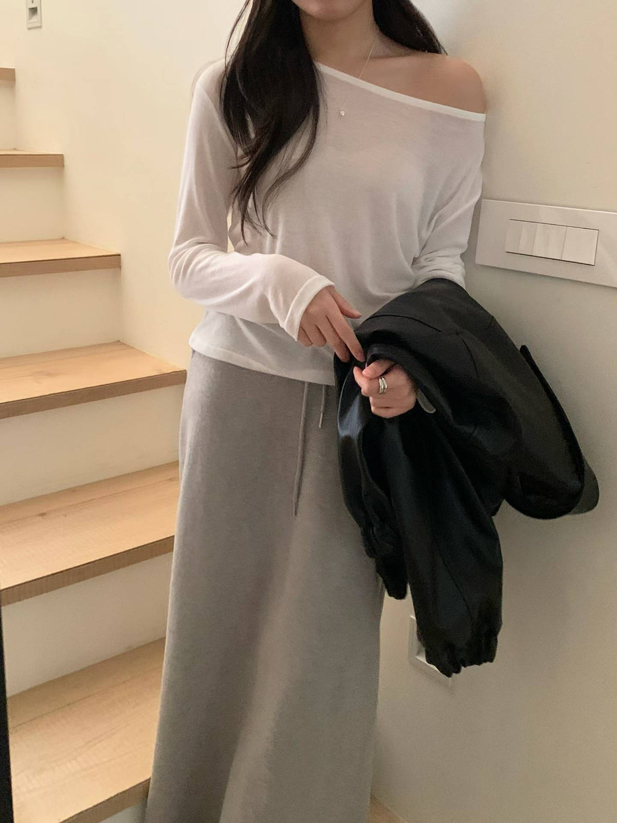 hane seethrough long-sleeve t-5col