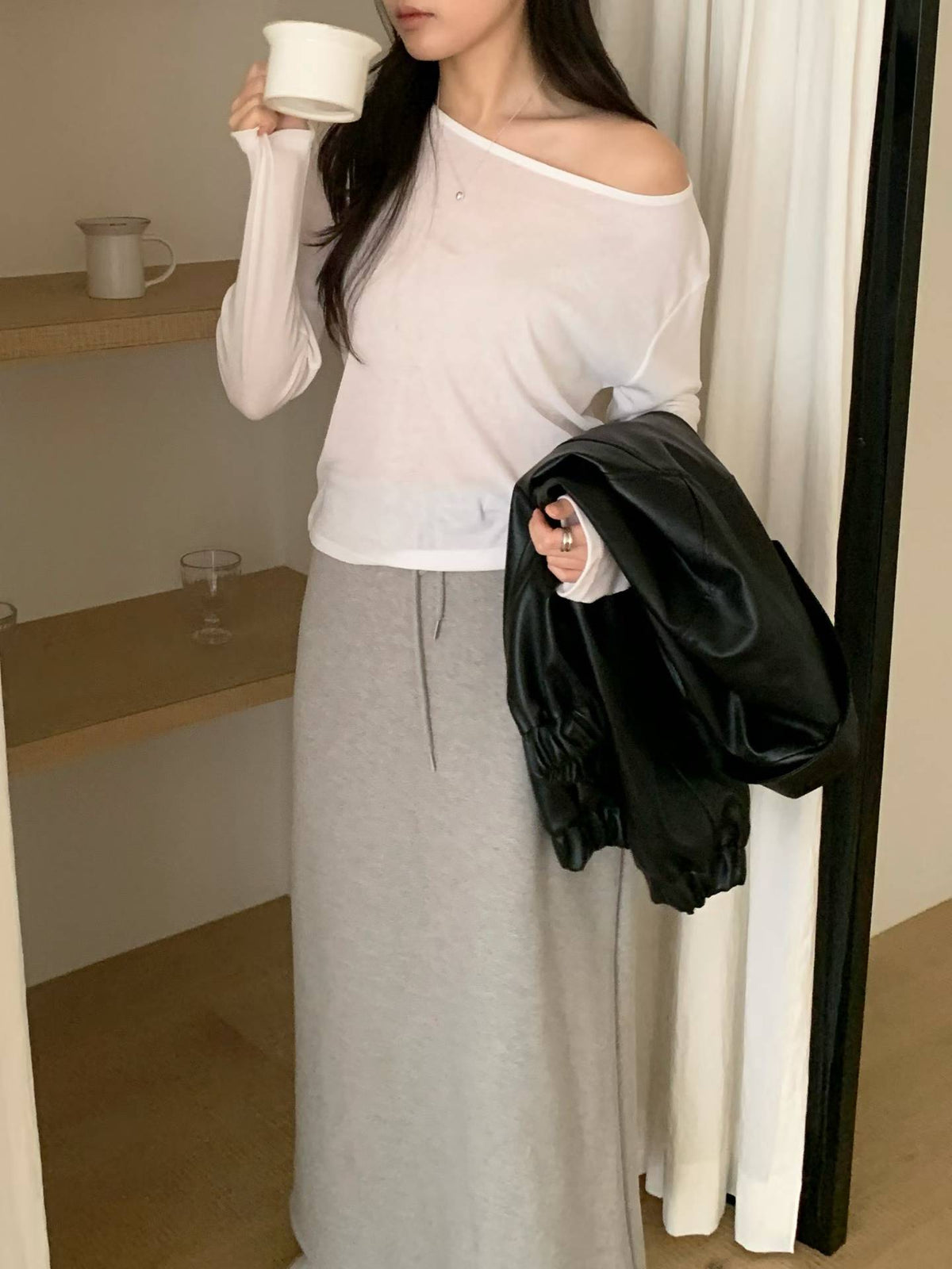 hane seethrough long-sleeve t-5col