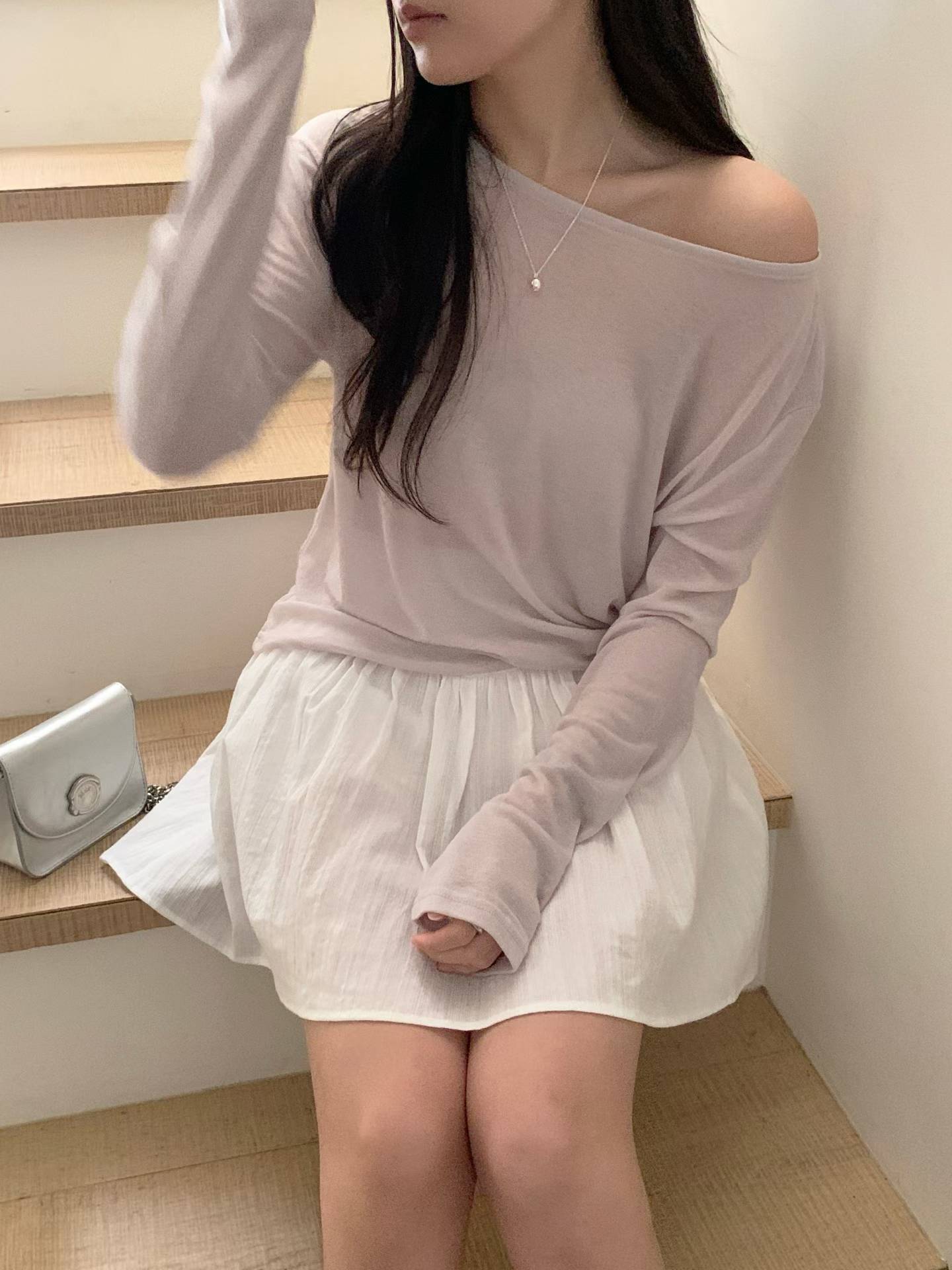 hane seethrough long-sleeve t-5col