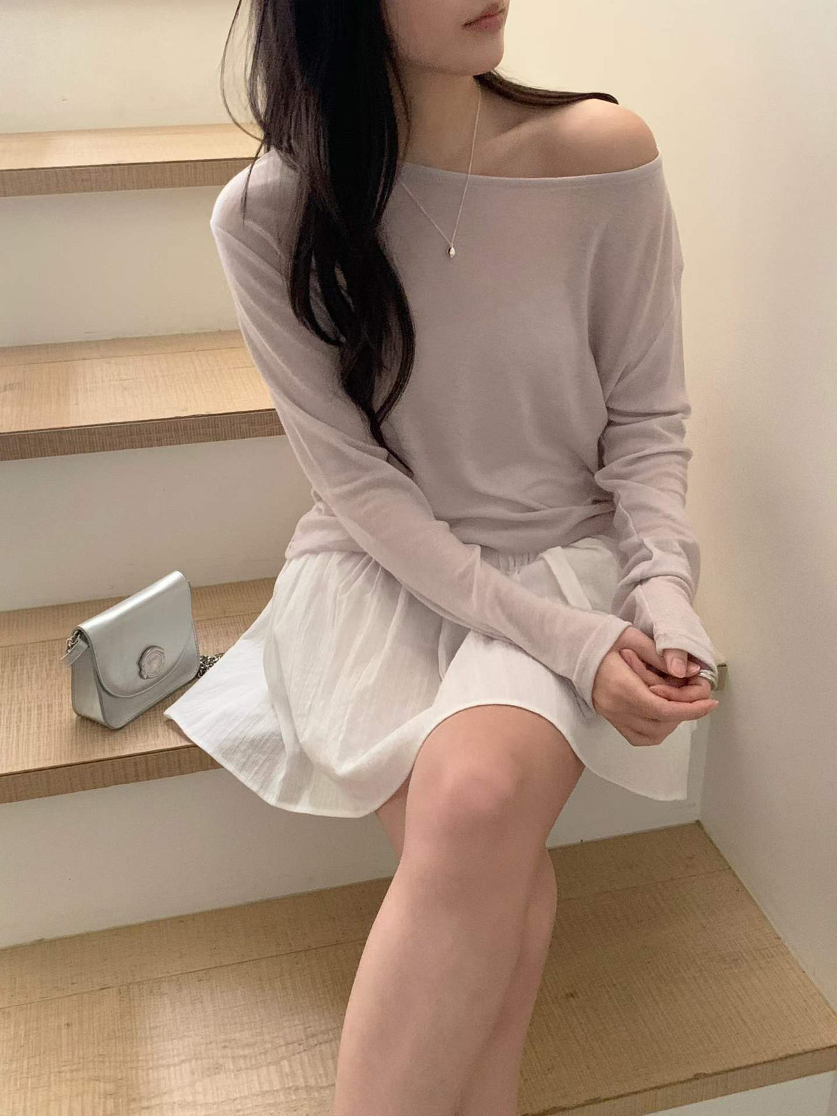 hane seethrough long-sleeve t-5col
