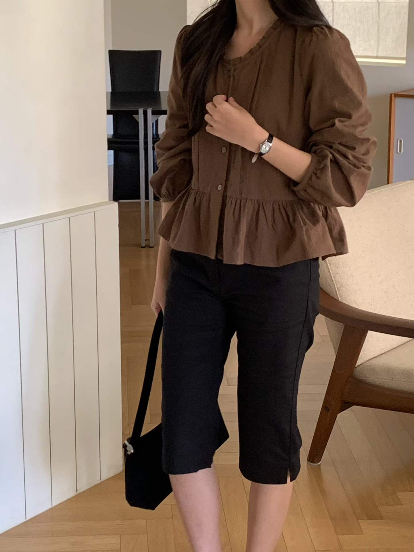 butter frill blouse-2col