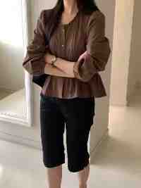 butter frill blouse-2col