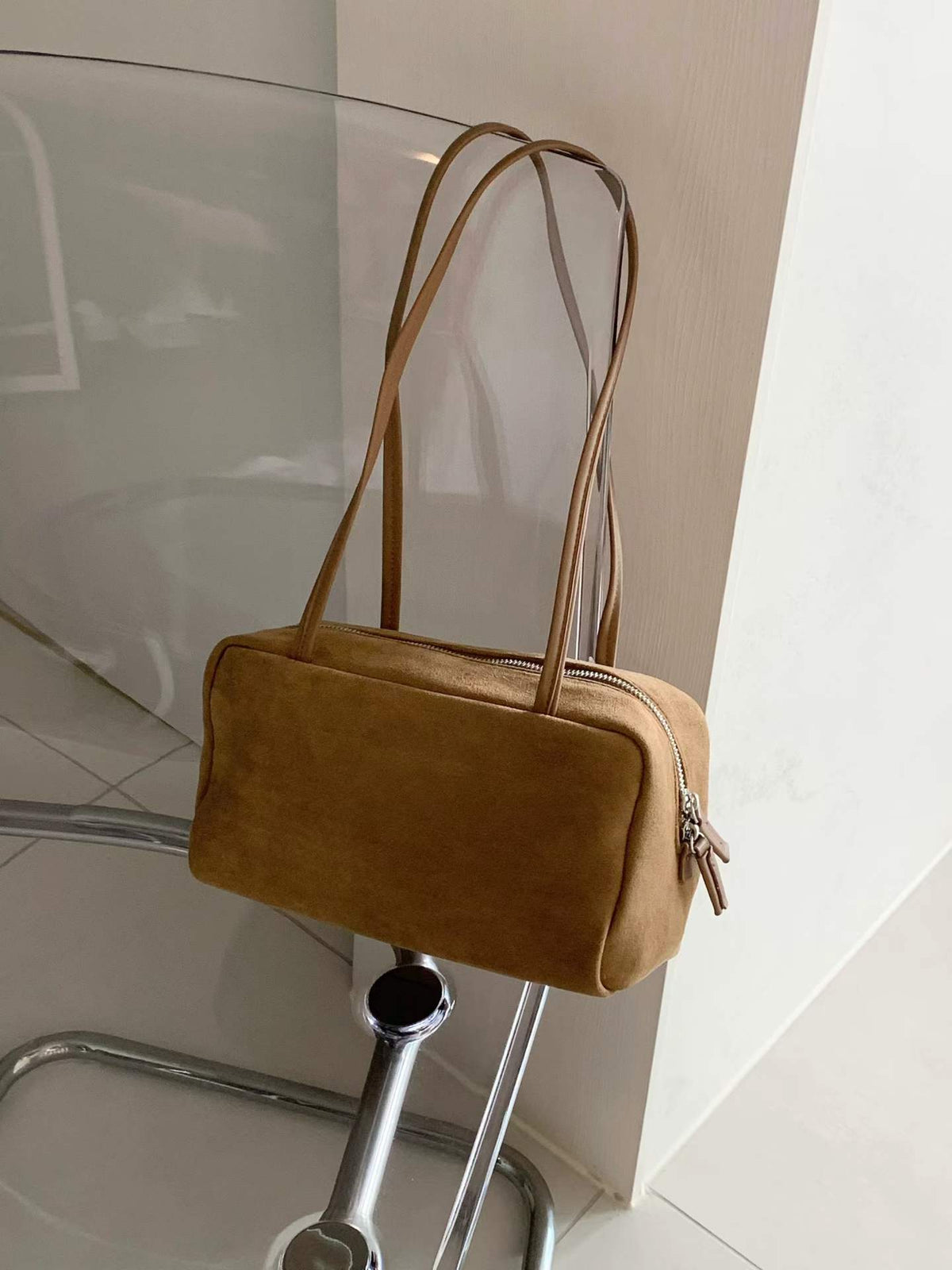 Suede shoulder bag-3col