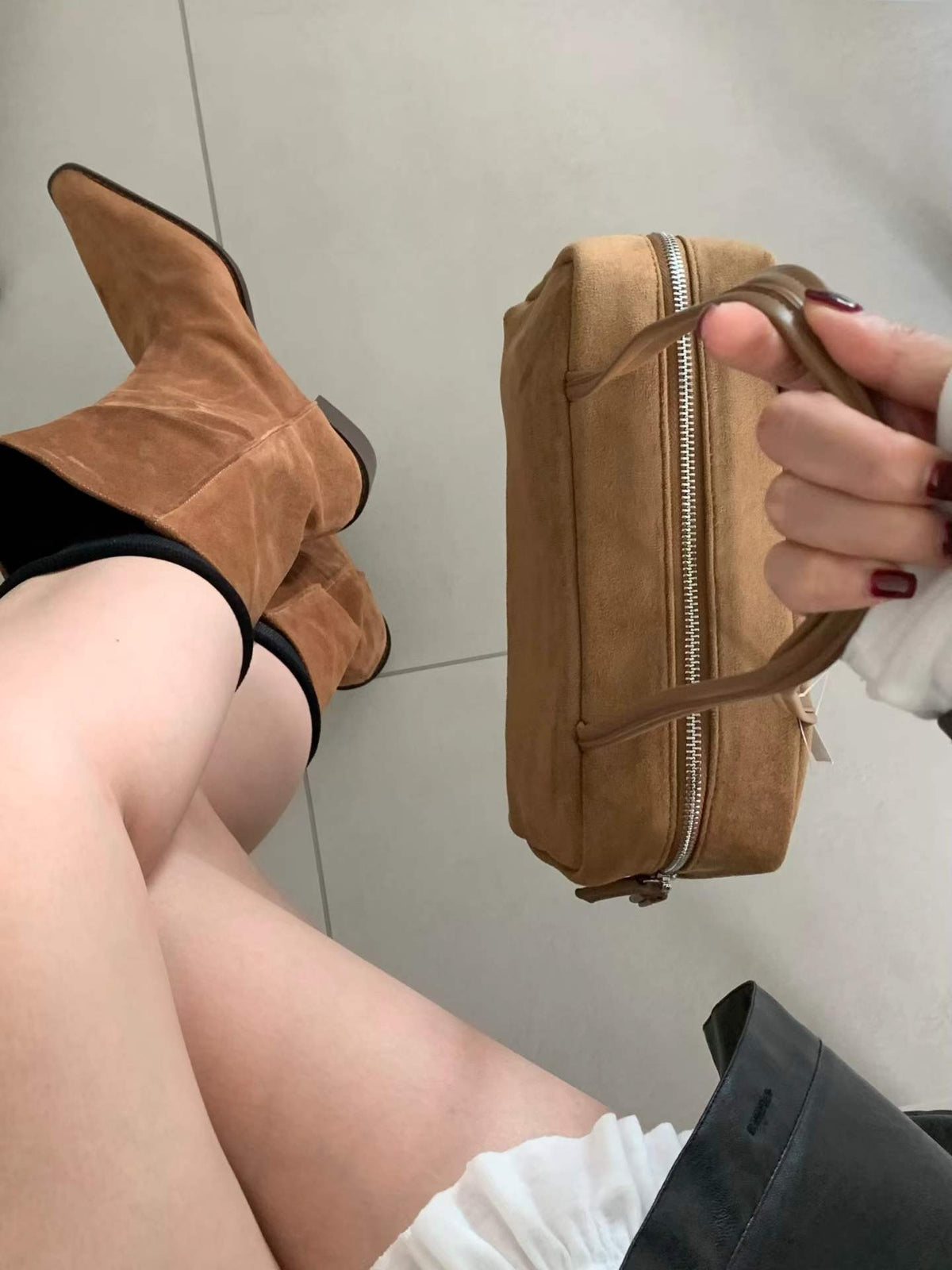 Suede shoulder bag-3col