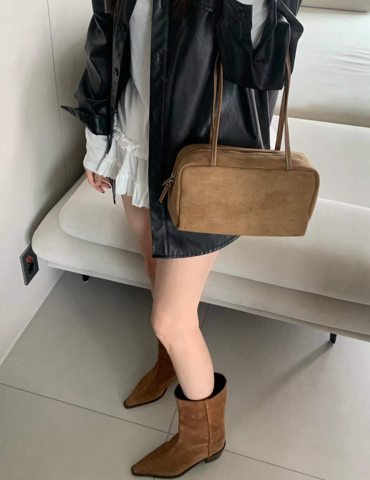 Suede shoulder bag-3col