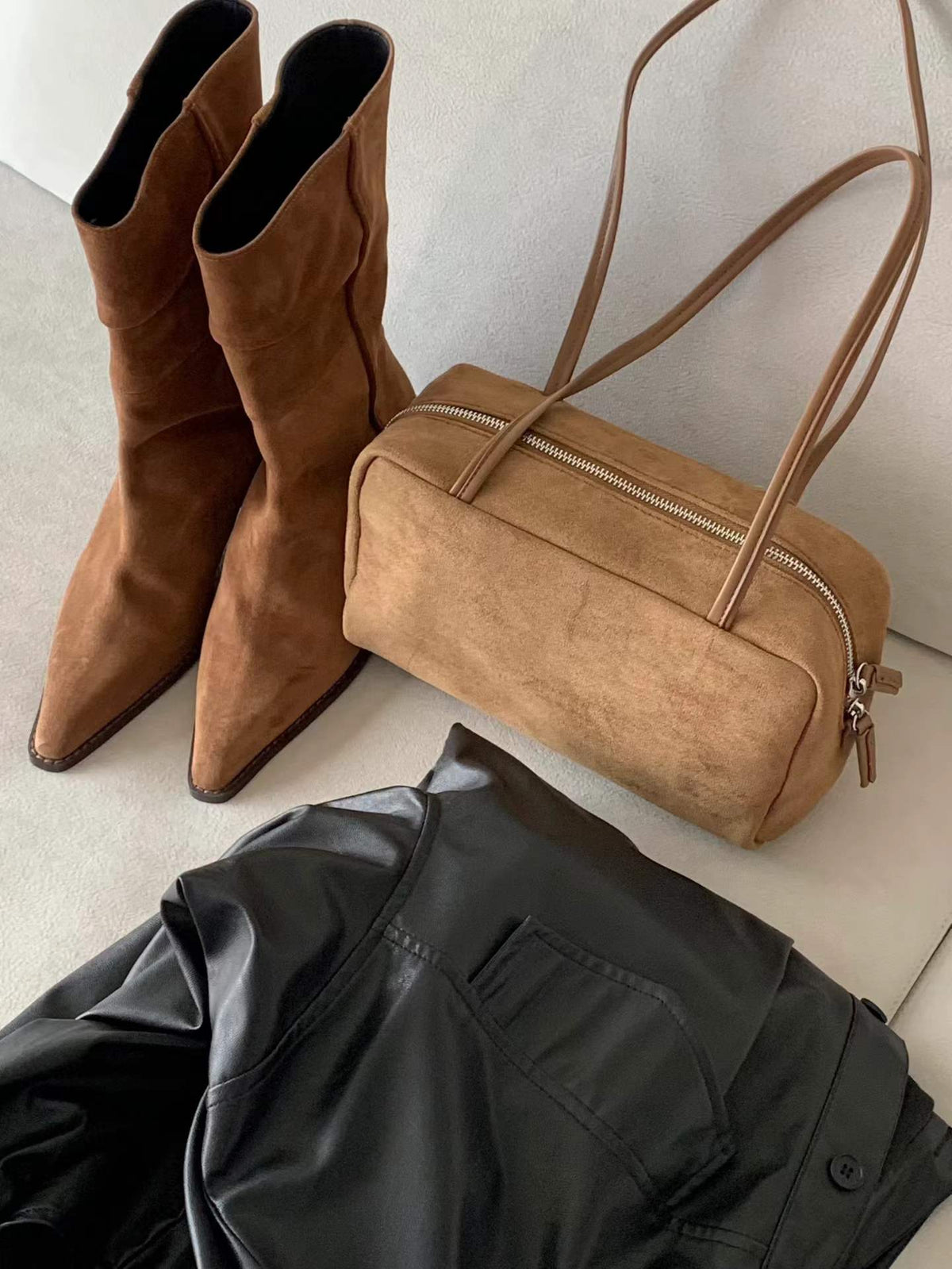 Suede shoulder bag-3col