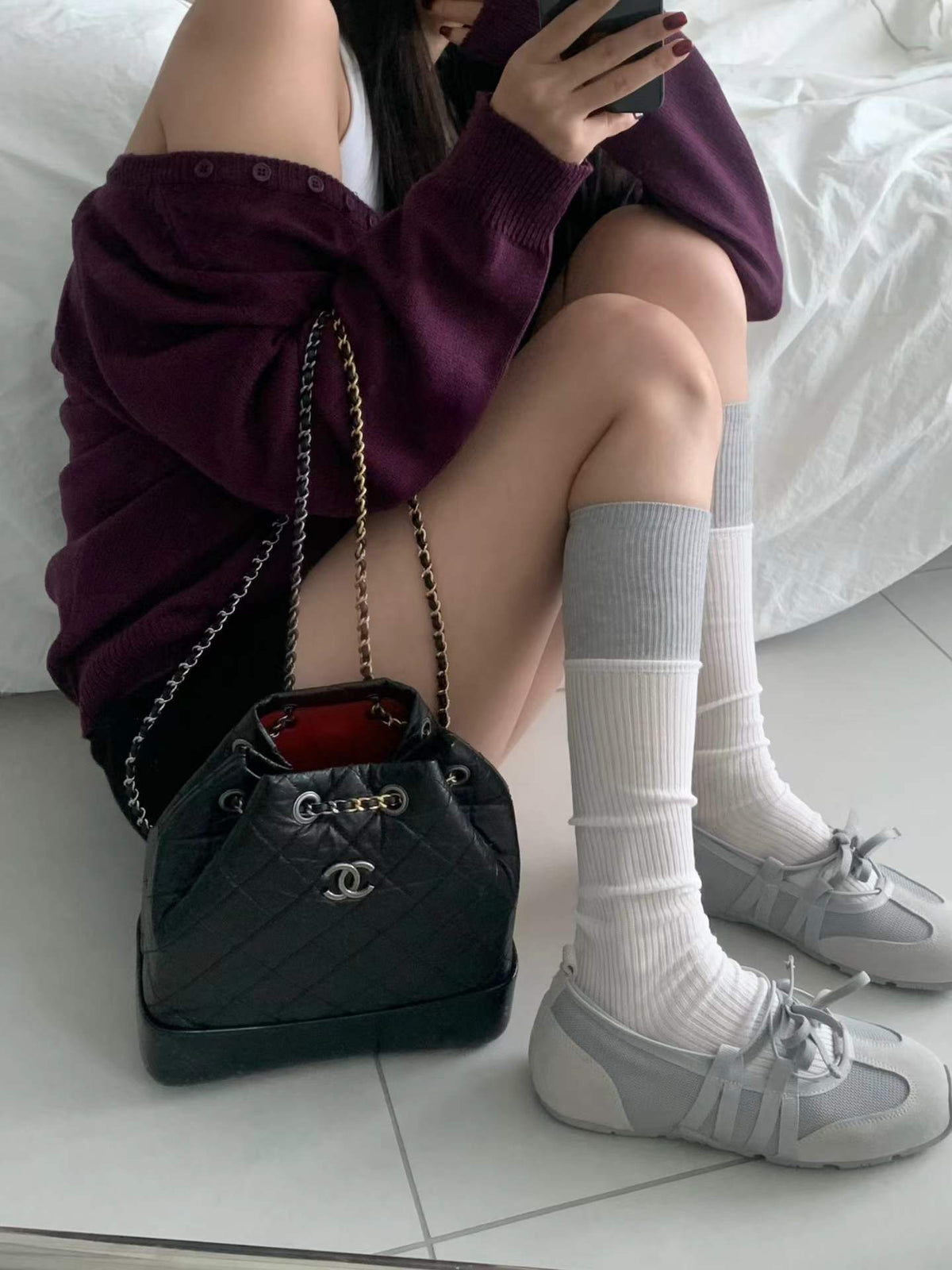 Color-Blocked Layered Socks-2col