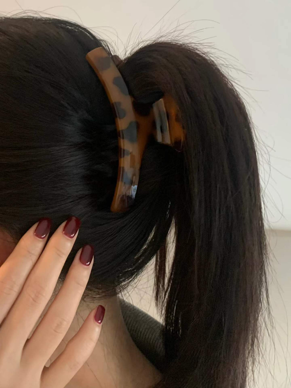 Square leopard claw clip-2col