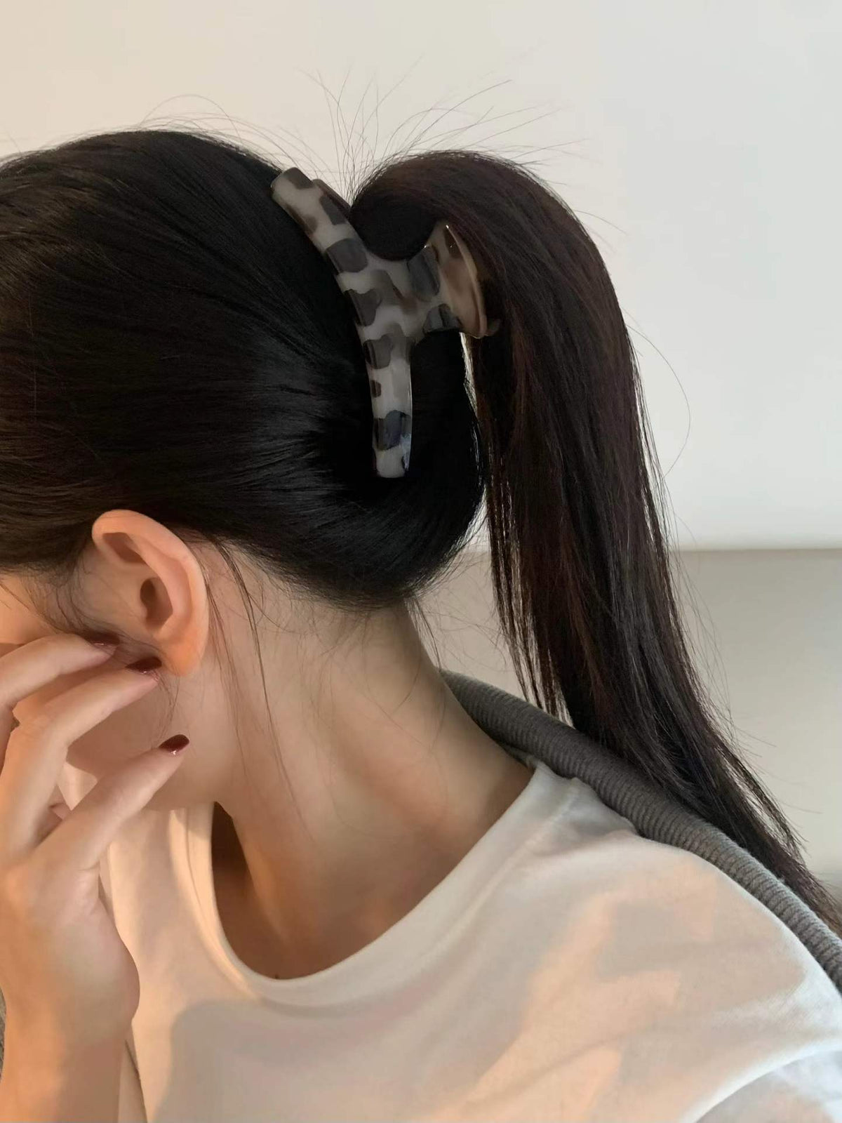 Square leopard claw clip-2col