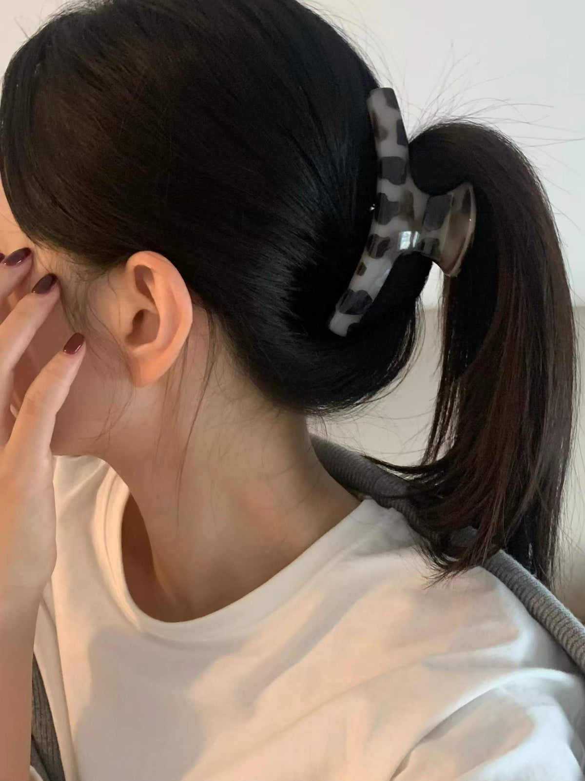 Square leopard claw clip-2col