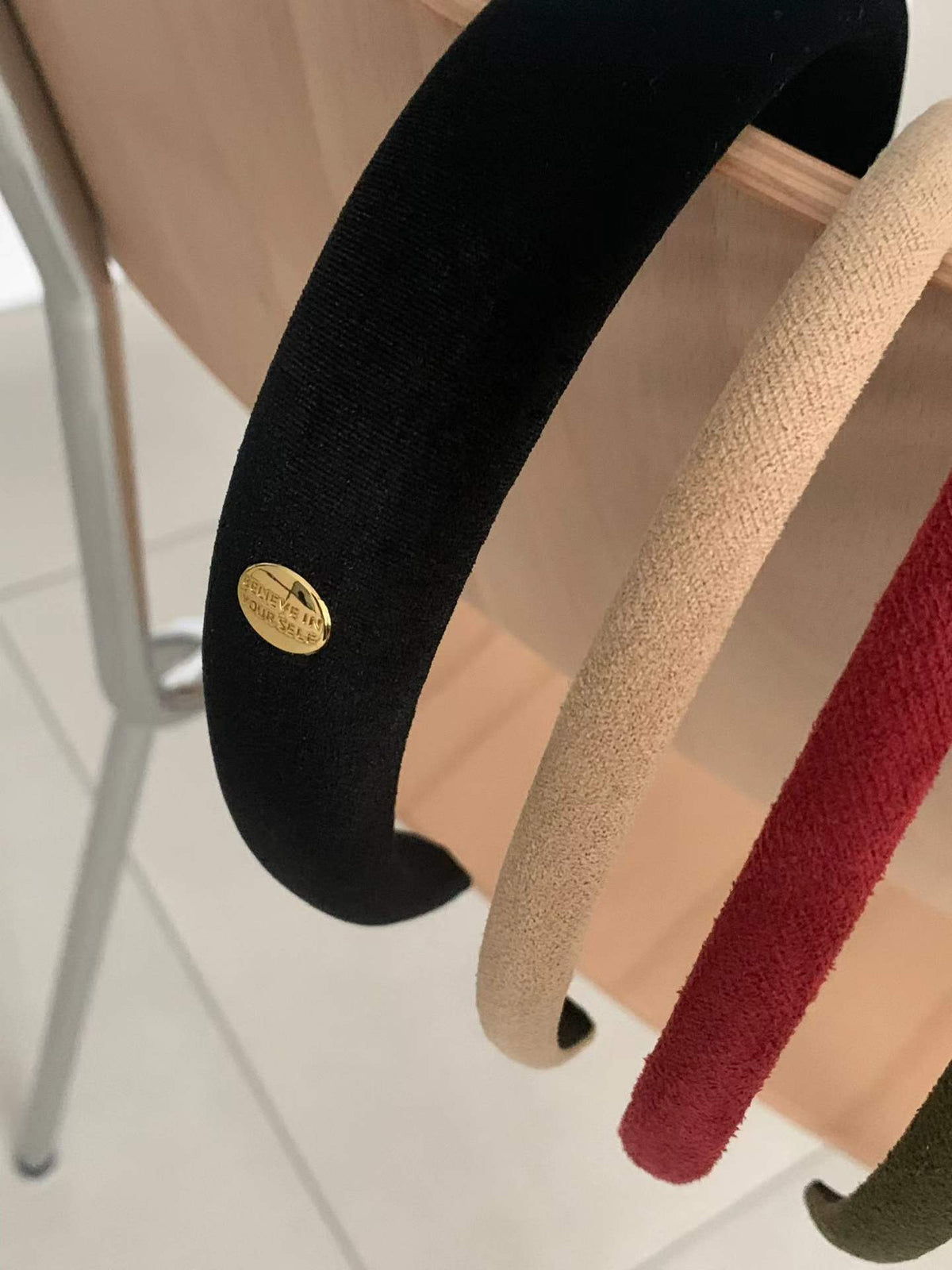 Velvet gold headband