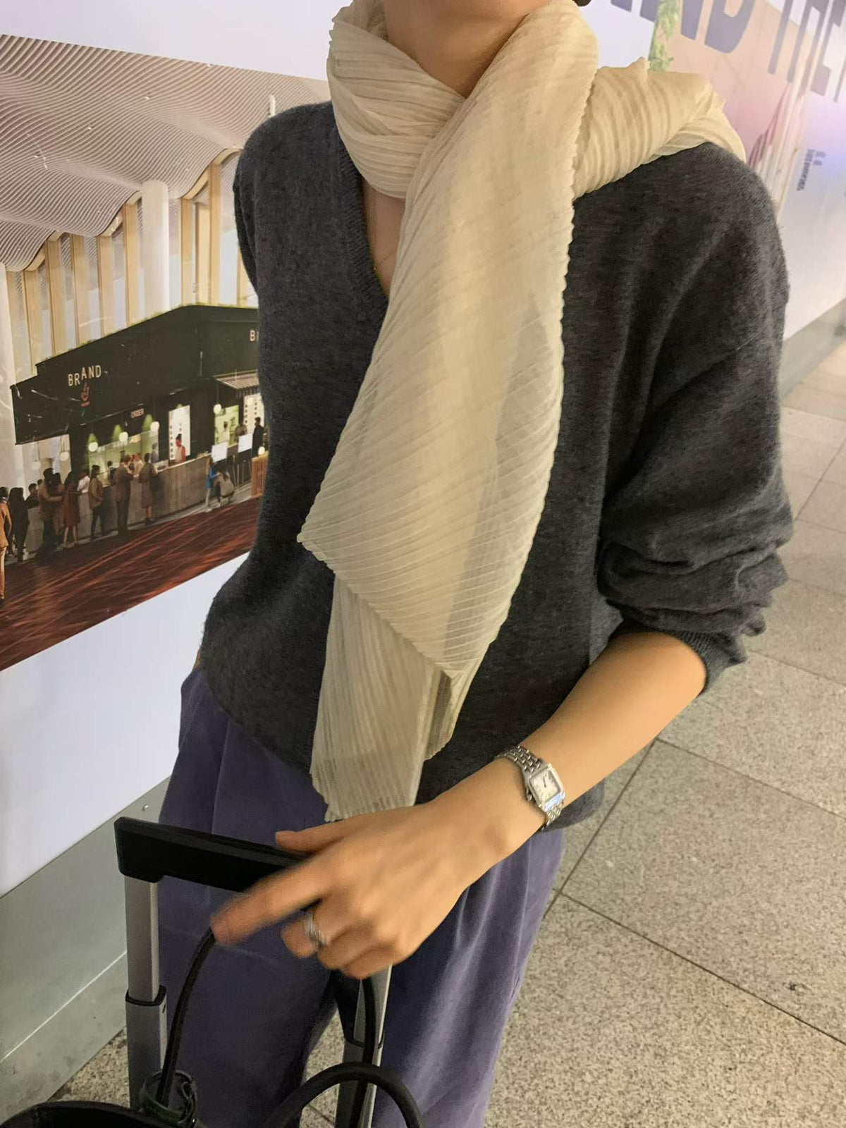 Ounce pleated scarf-4col