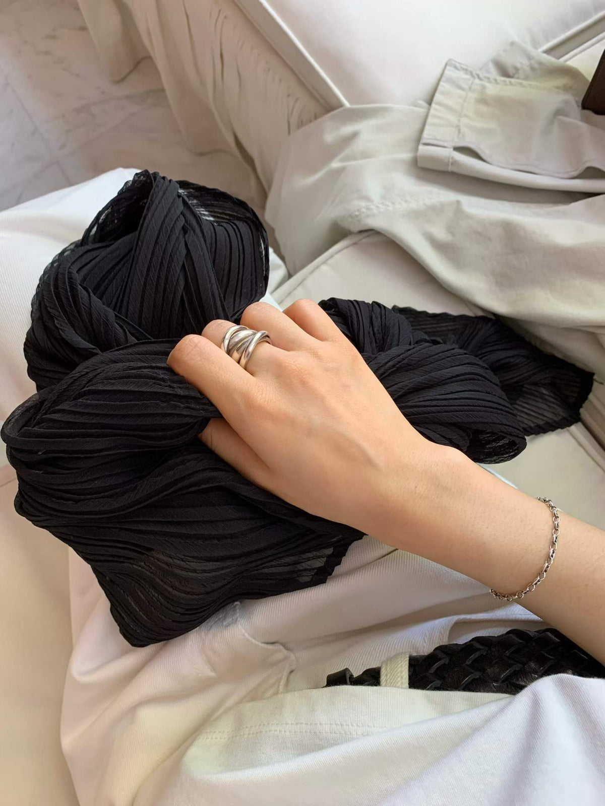 Ounce pleated scarf-4col