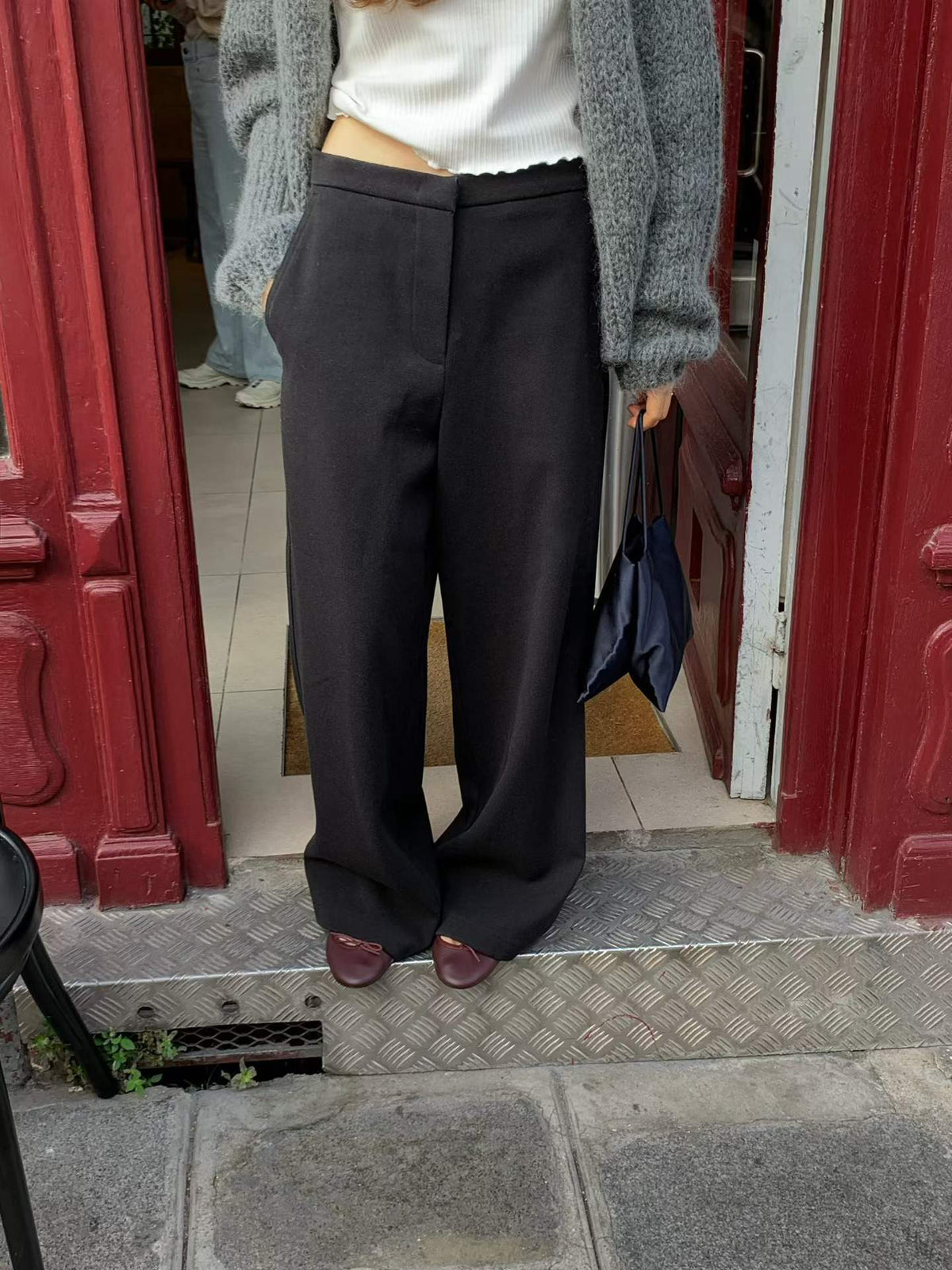 Ounce wool maxi slacks-2col