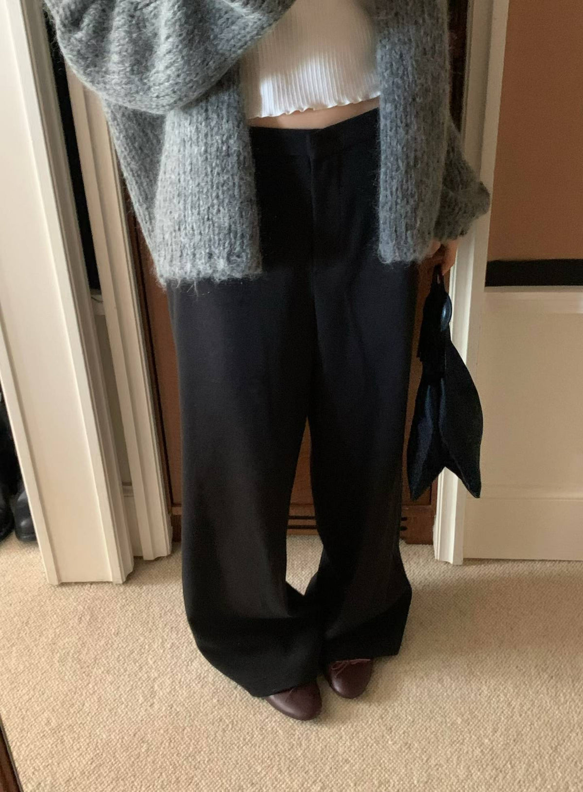 Ounce wool maxi slacks-2col