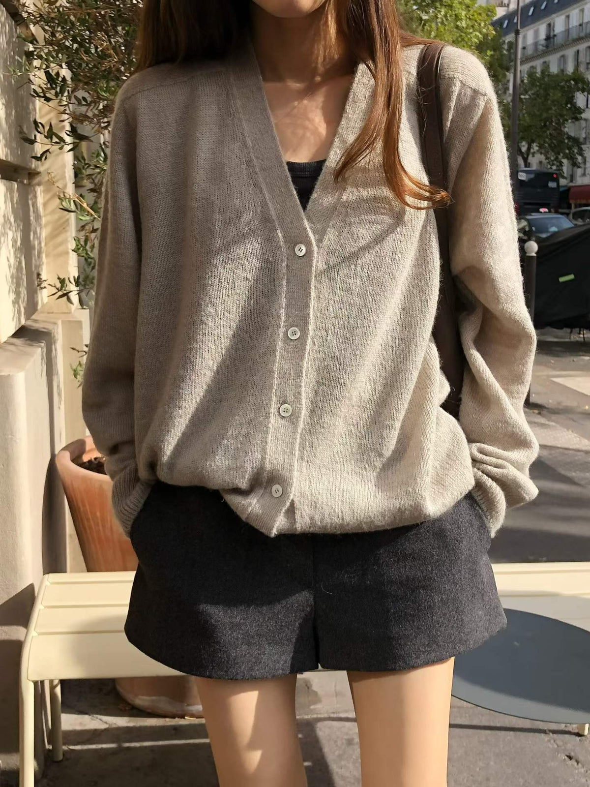Ounce hey wool knit cardigan-2col