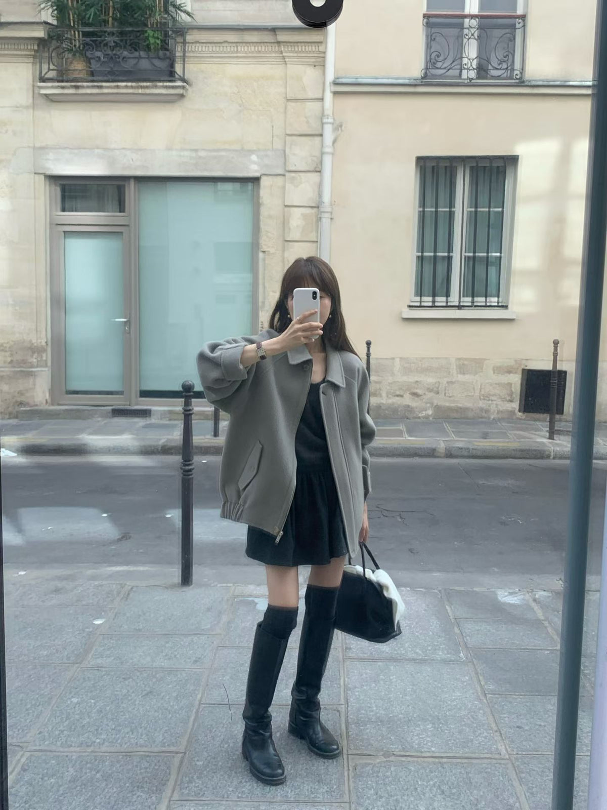 Ounce HD sandy blouson coat-2col