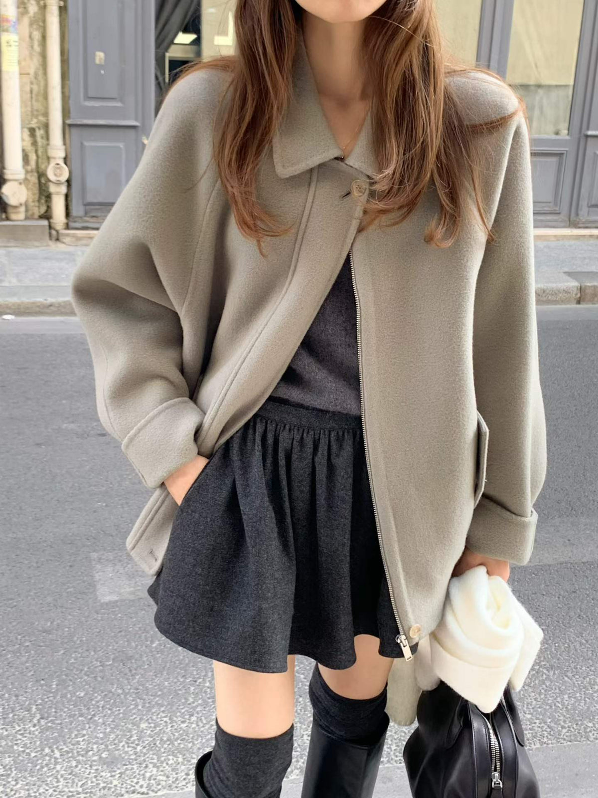 Ounce HD sandy blouson coat-2col