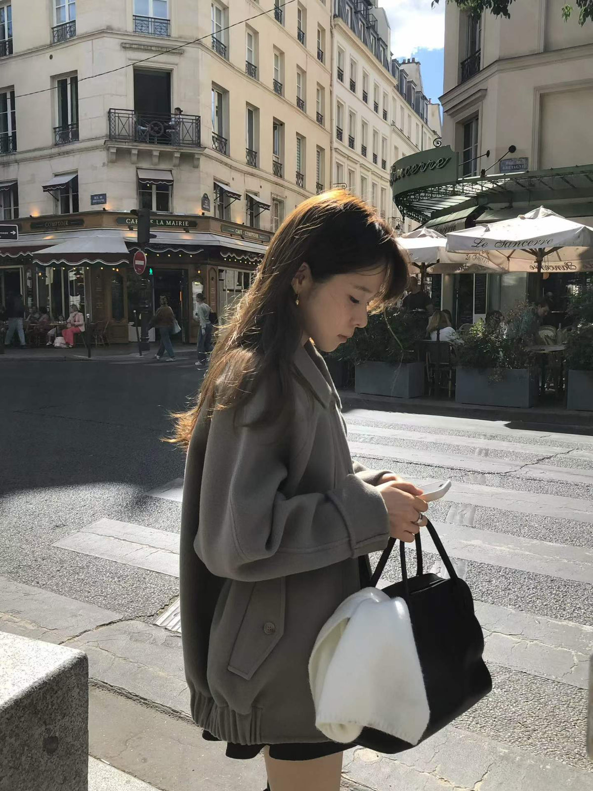 Ounce HD sandy blouson coat-2col