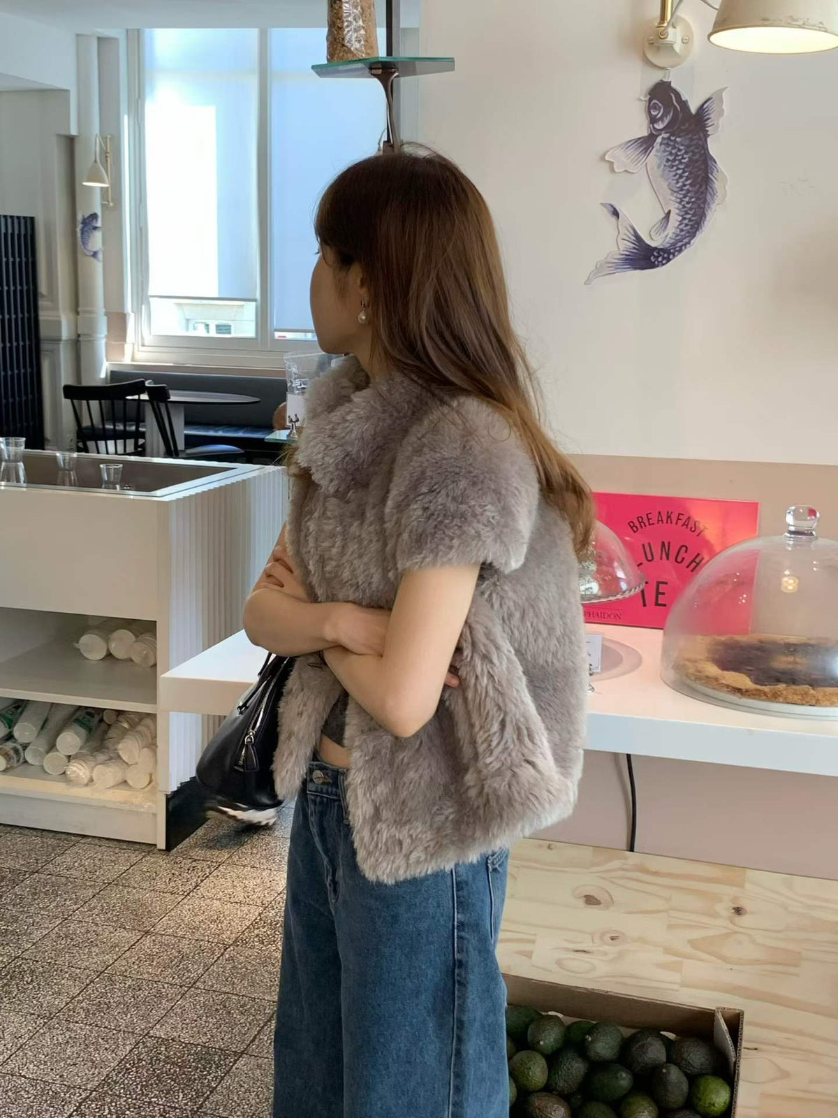 Ounce ruv half fur jacket-3col