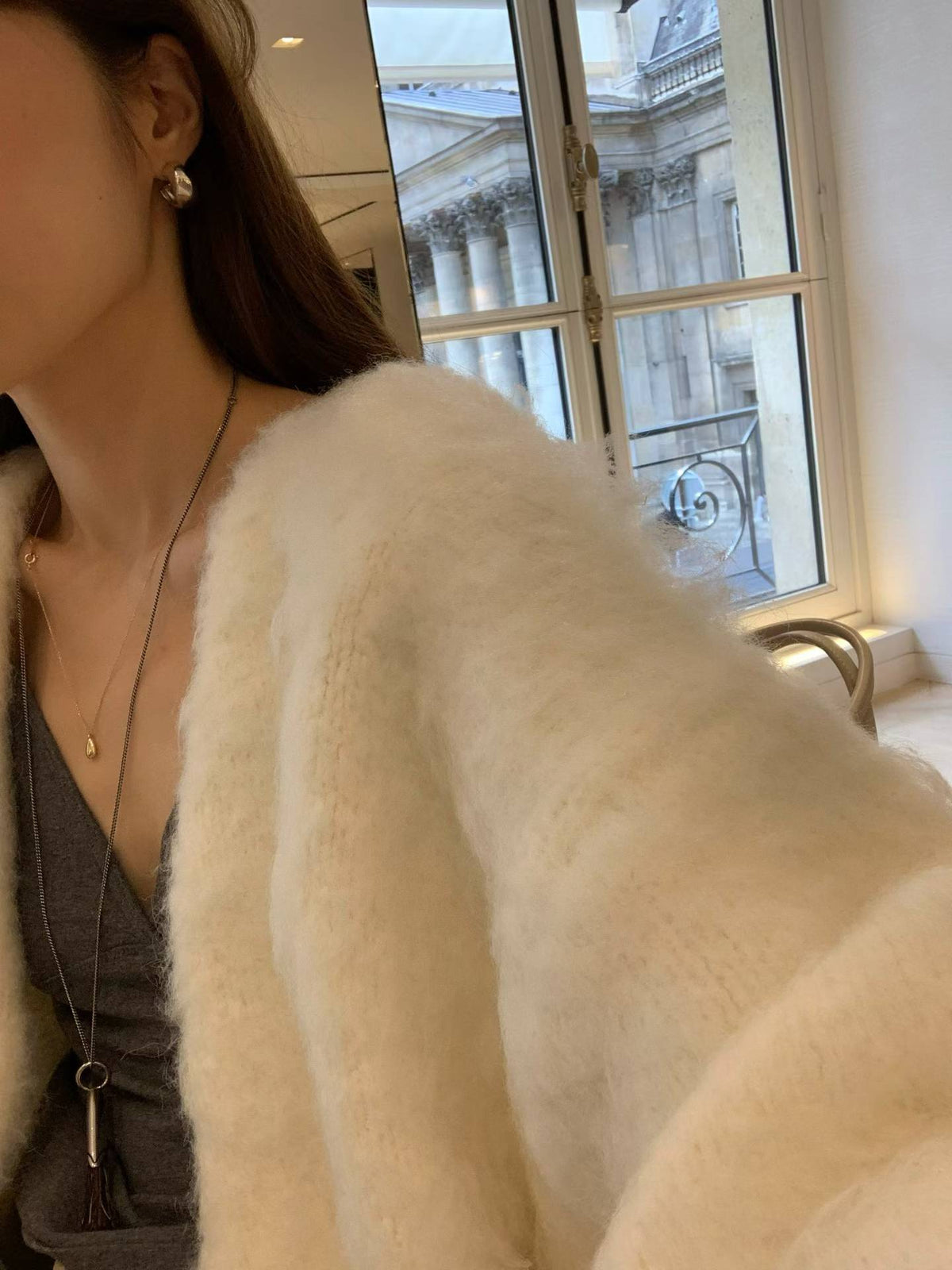 Ounce brush no collar cardigan