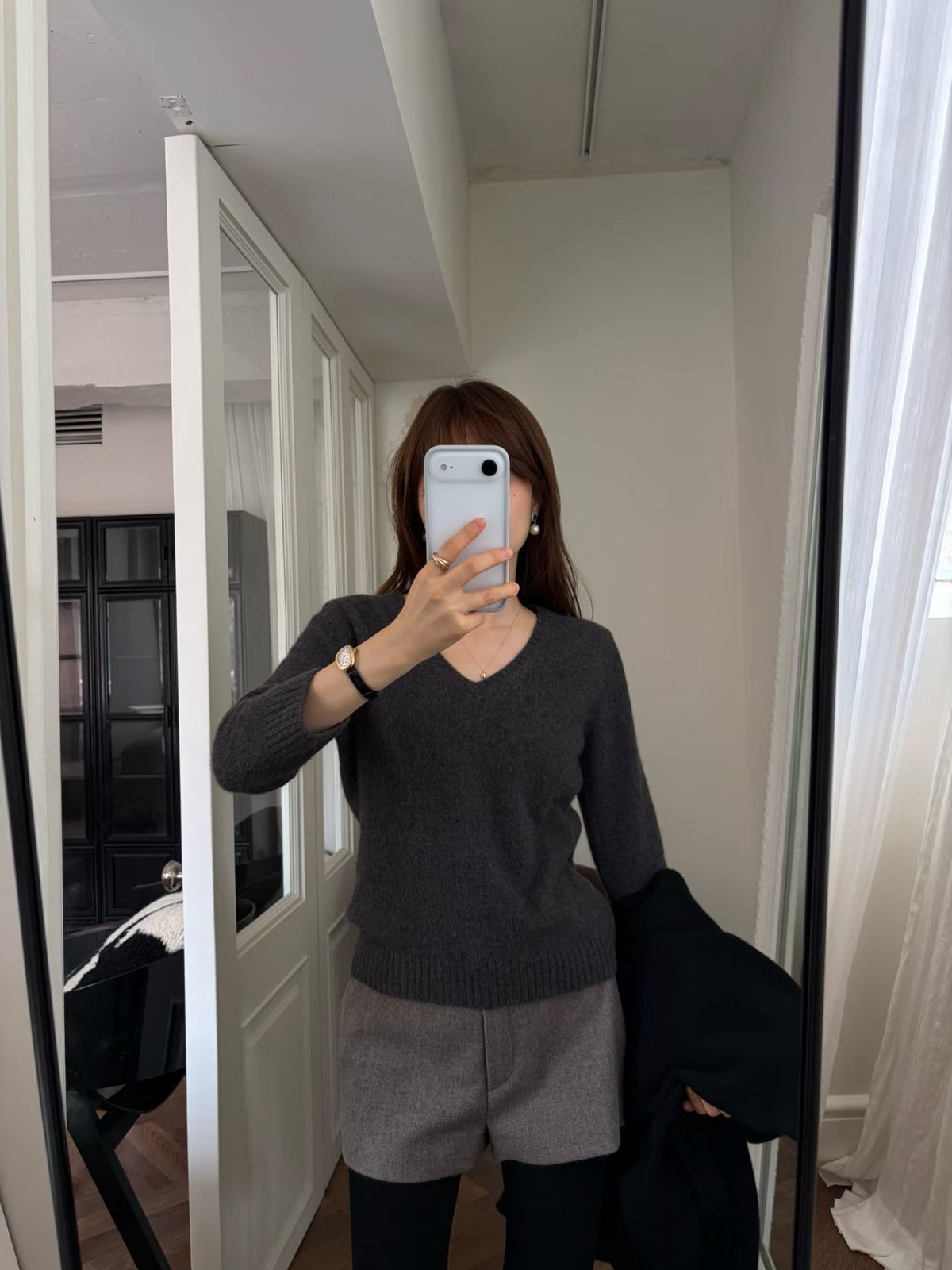 Ounce luet raccoon cash v-knit-3col