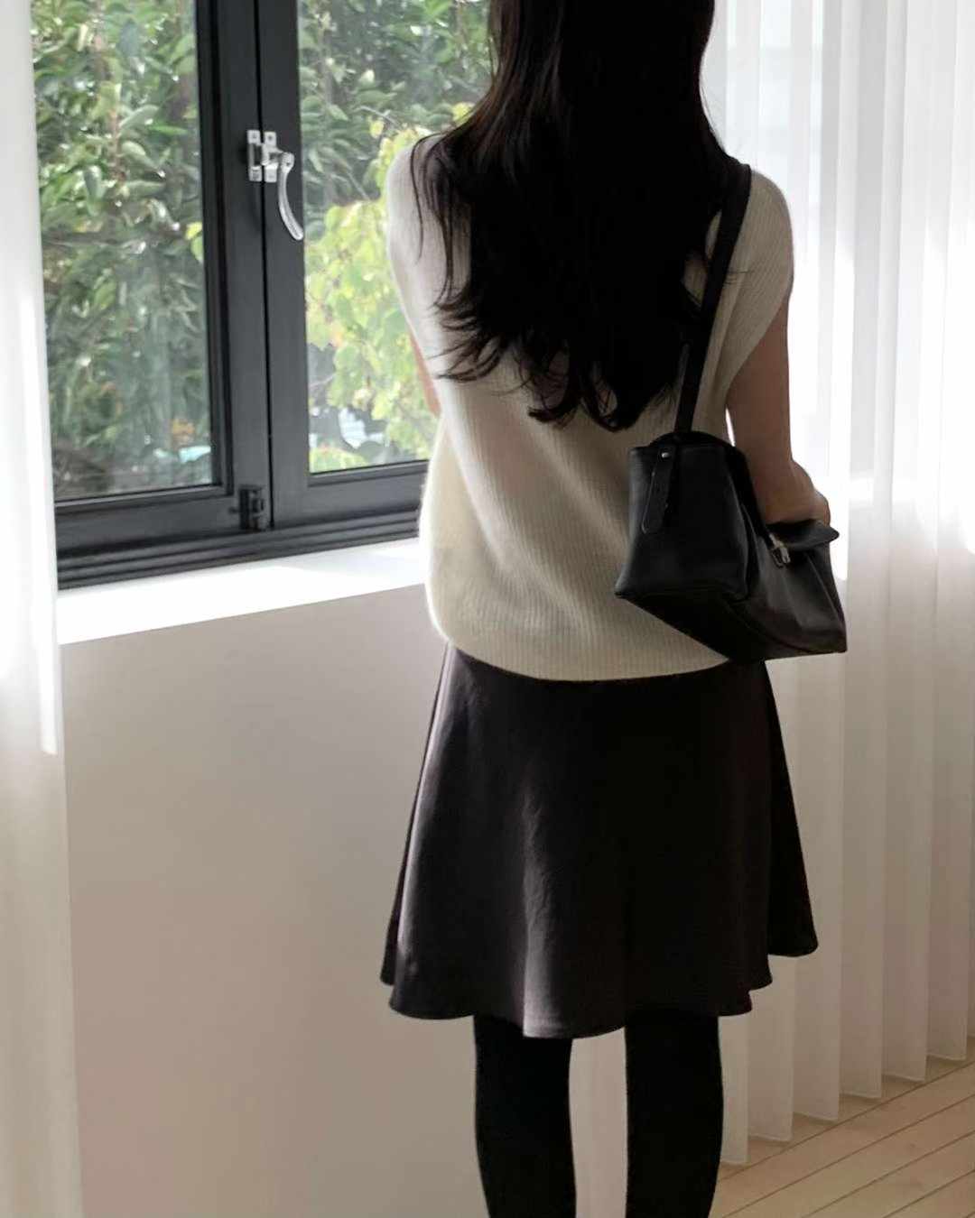 Raccoon turtleneck sleeveless knit-3col