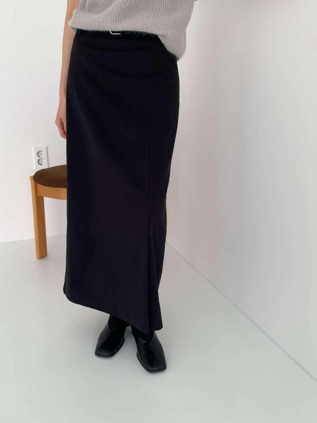 rea peach slit skirt-2col