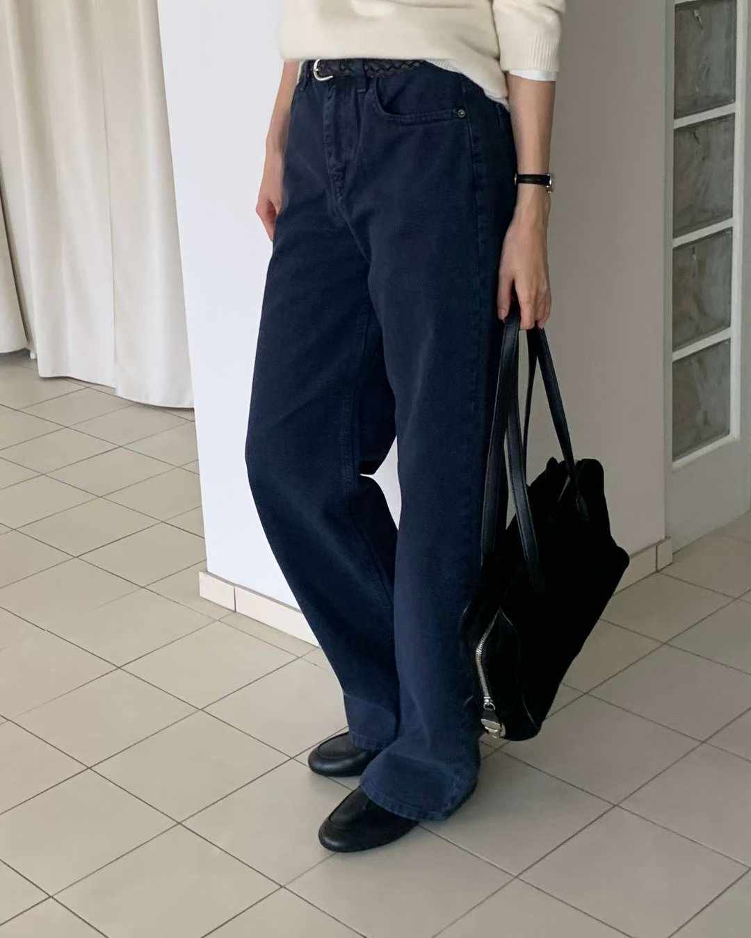 Denver semi-wide dying pants-2col