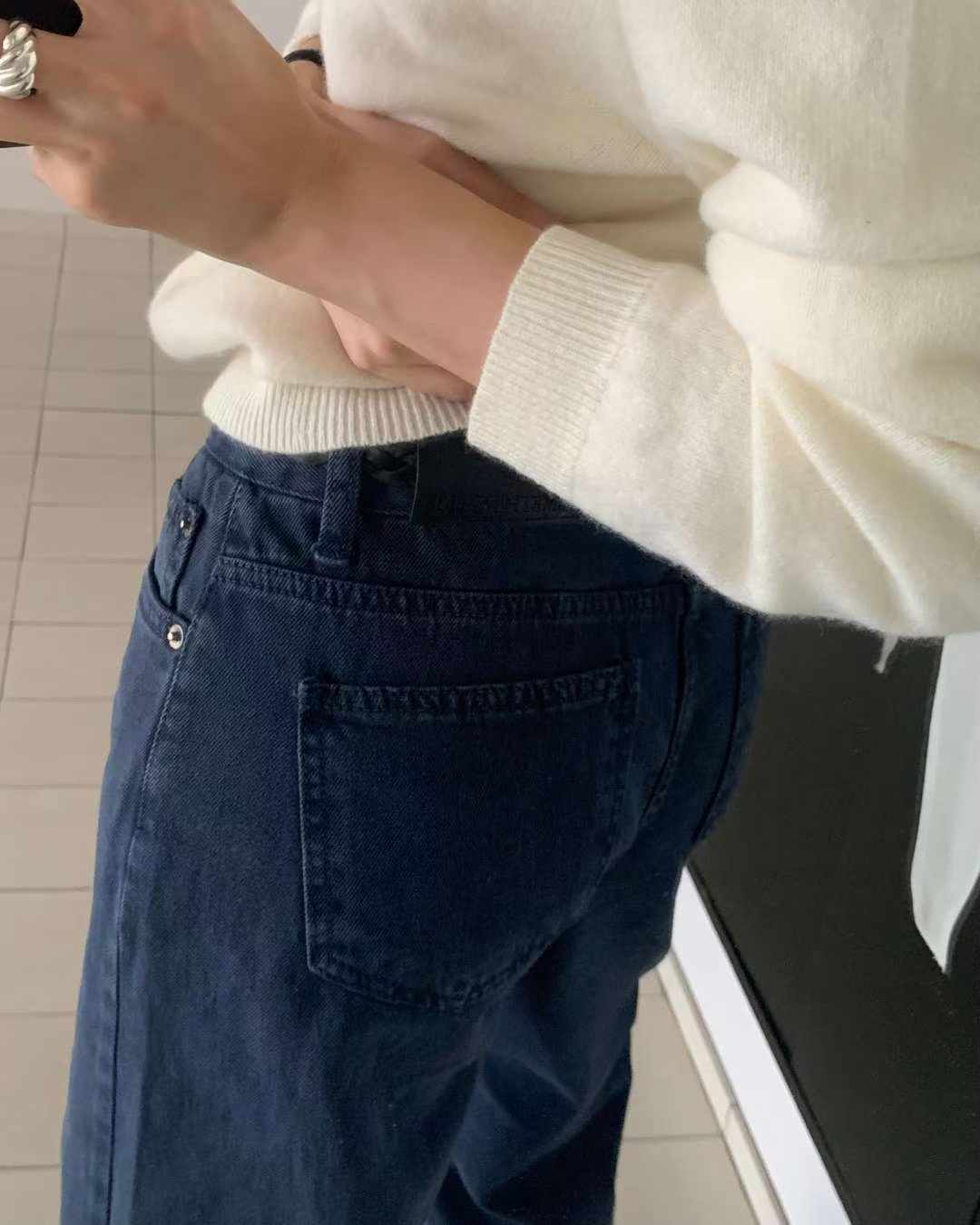 Denver semi-wide dying pants-2col