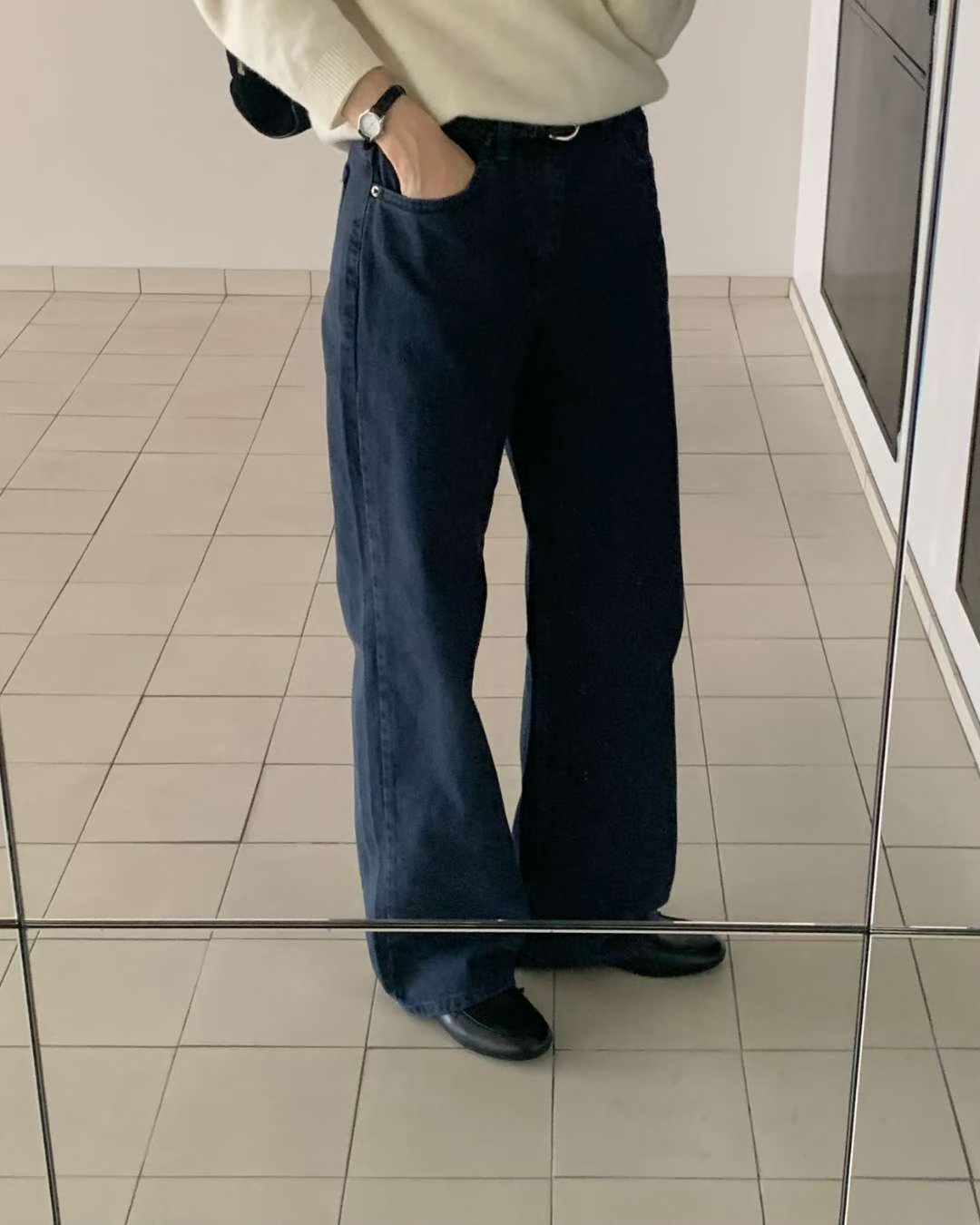 Denver semi-wide dying pants-2col