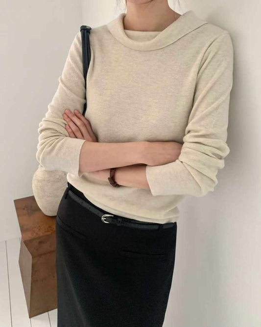 rubuka wool neck knit-3col